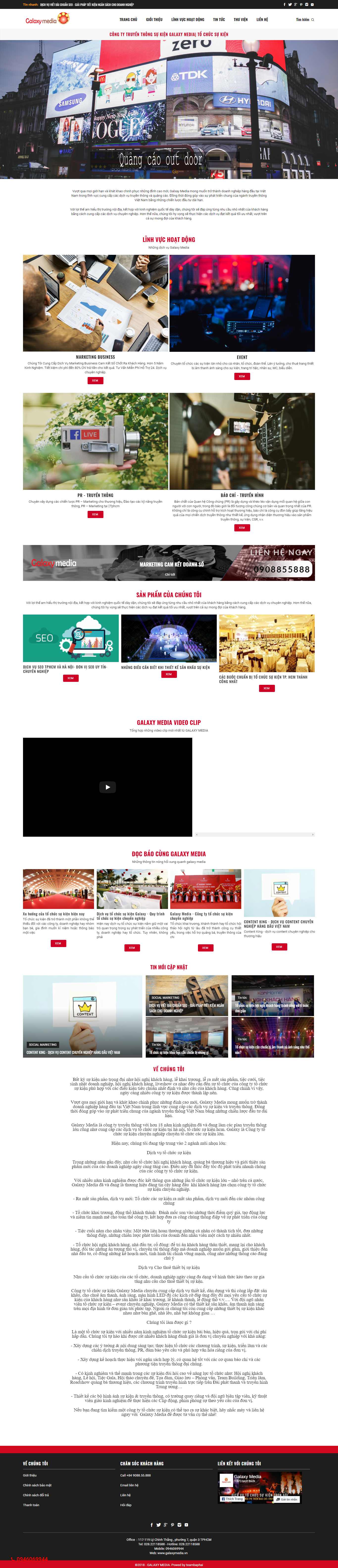 Thiết kế Website Web tổ chức sự kiện, truyền thông - galaxymediavn