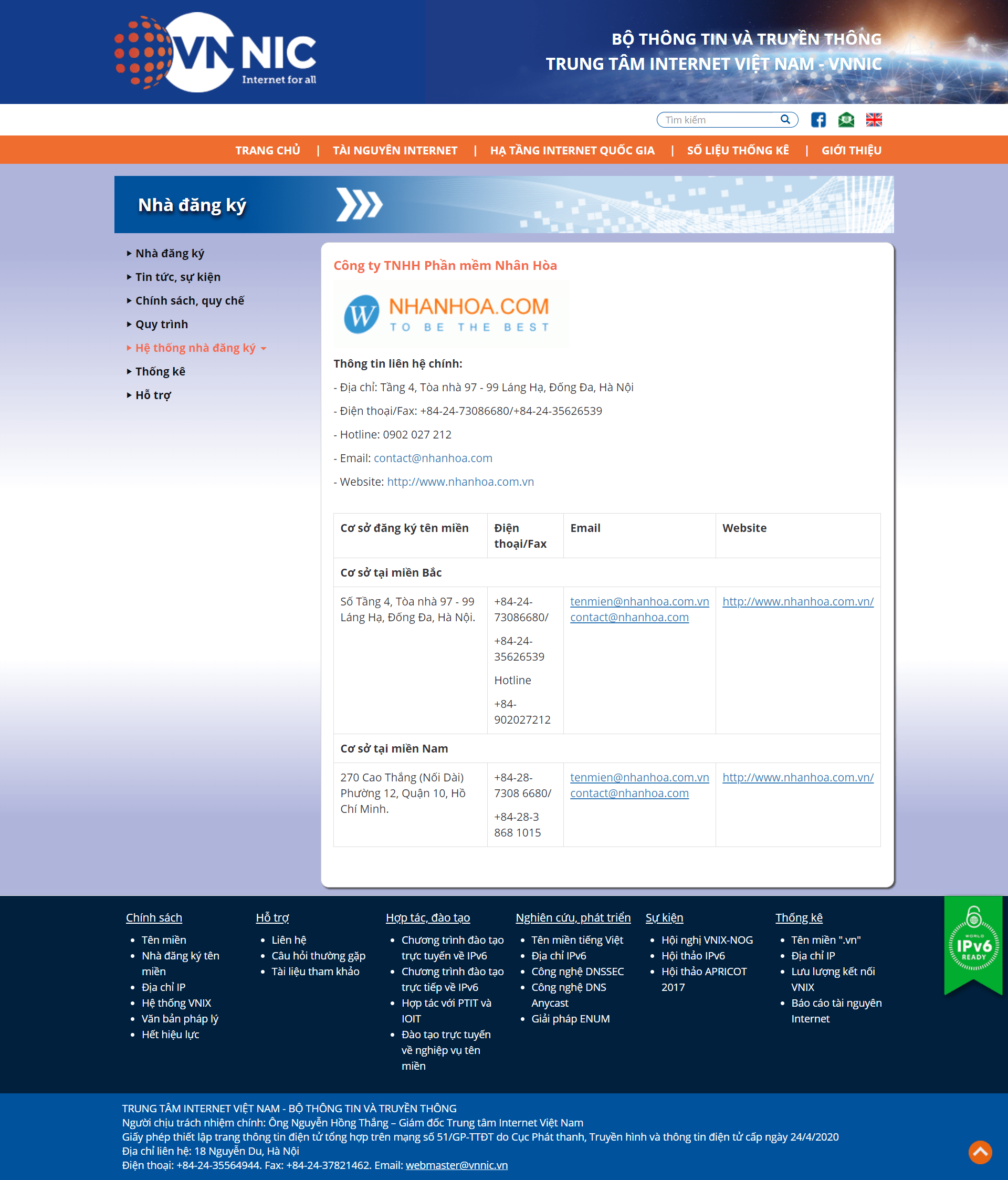 Thiết kế Website web nhanhoa - wwwvnnicvn