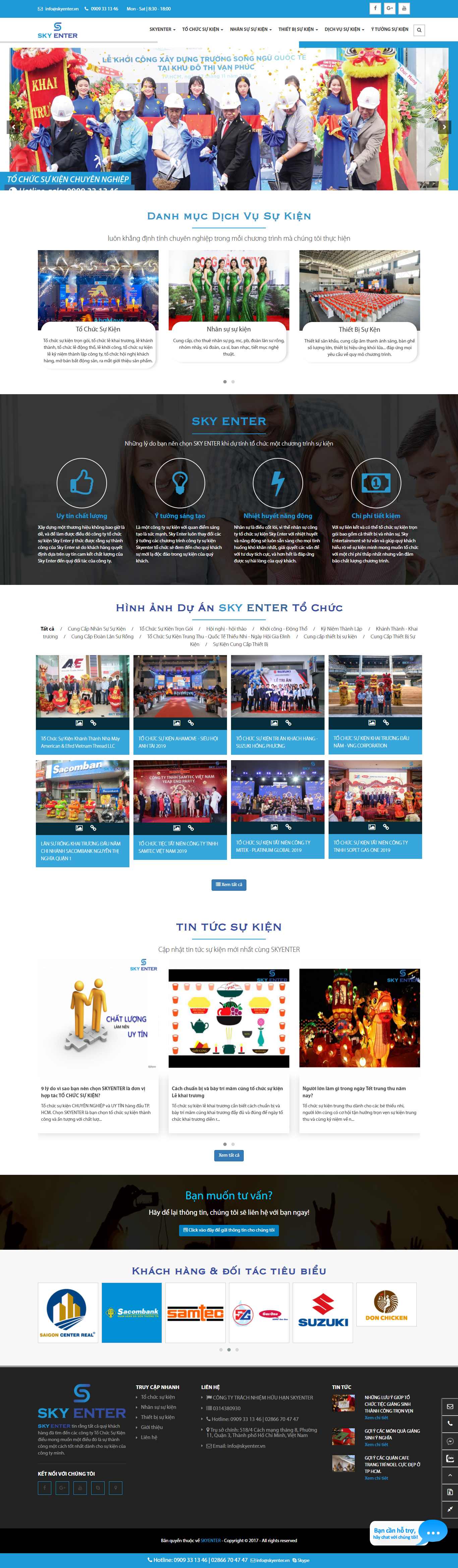 Thiết kế Website Web tổ chức sự kiện, truyền thông - skyentervn