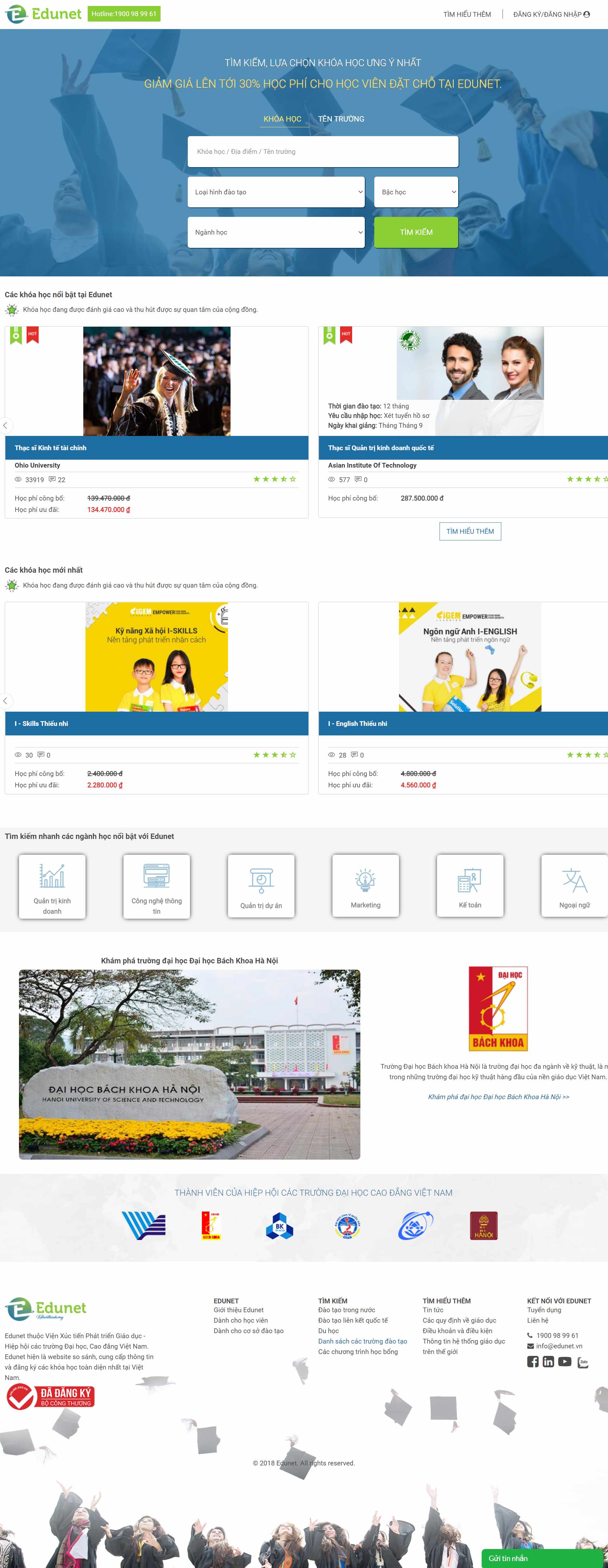 Thiết kế Website Web Giáo Dục Đào Tạo Trường học - edunetvn