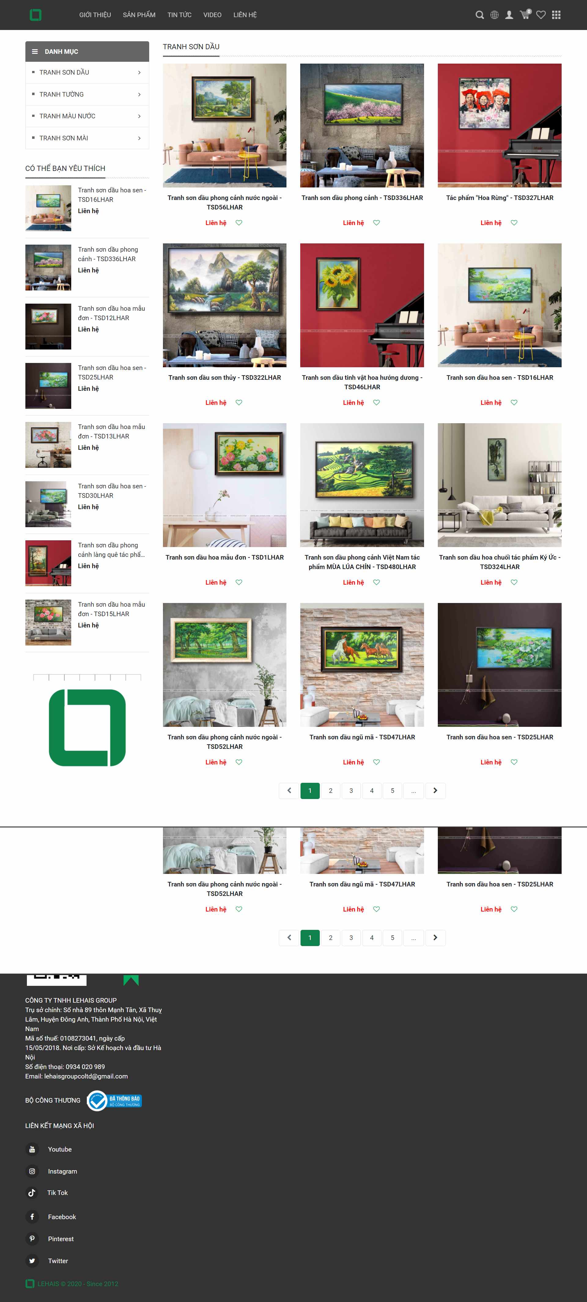 Thiết kế Website Web Nghệ thuật Mỹ thuật - artlehaiscom