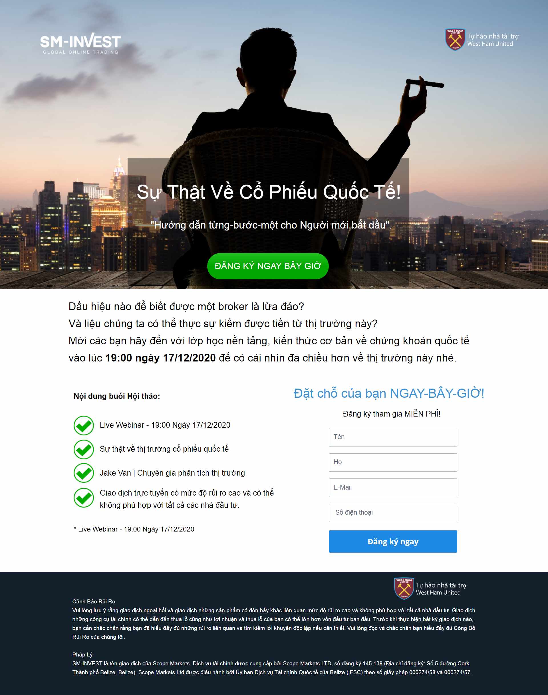 Thiết kế Website Web Chứng khoán Tài chính Forex - landingsminvestcom