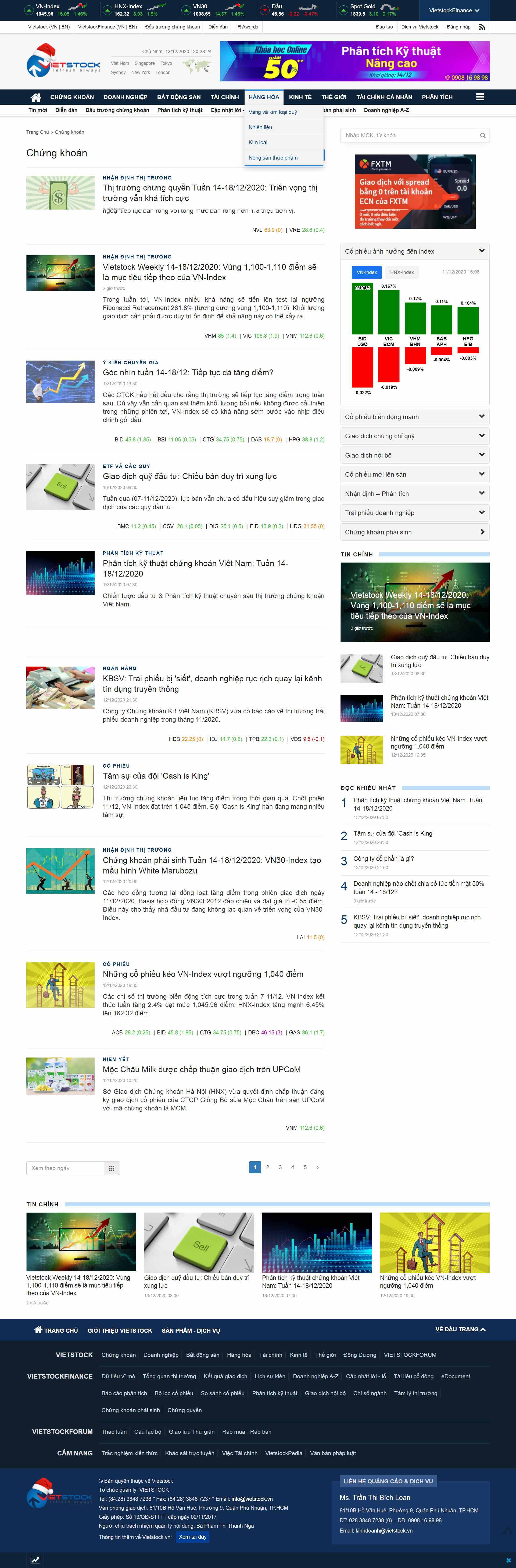 Thiết kế Website Web Chứng khoán Tài chính Forex - vietstockvn