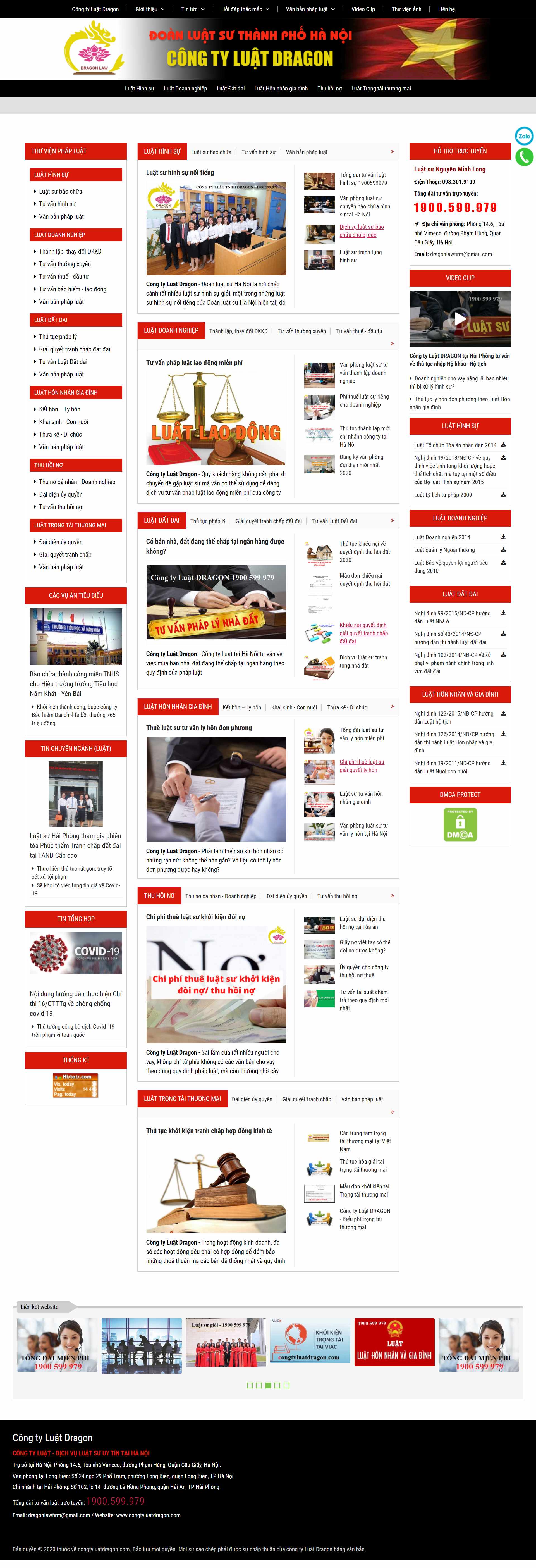 Thiết kế Website Web Luật Tòa án Tư vấn - congtyluatdragoncom