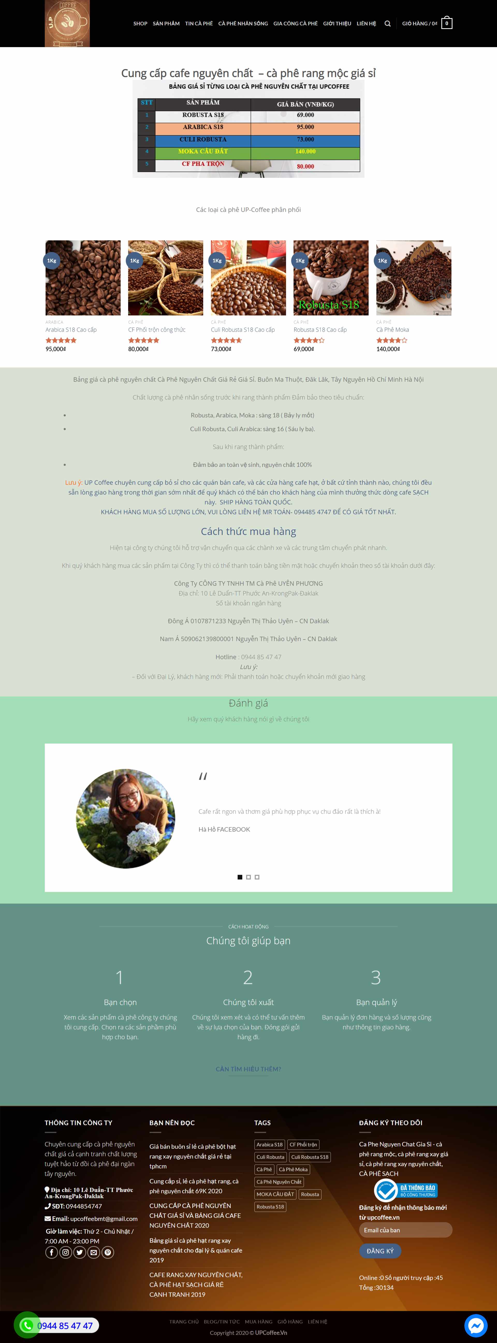 Thiết kế Website Web Nhà hàng Quán cafe Quán ăn - upcoffeevn