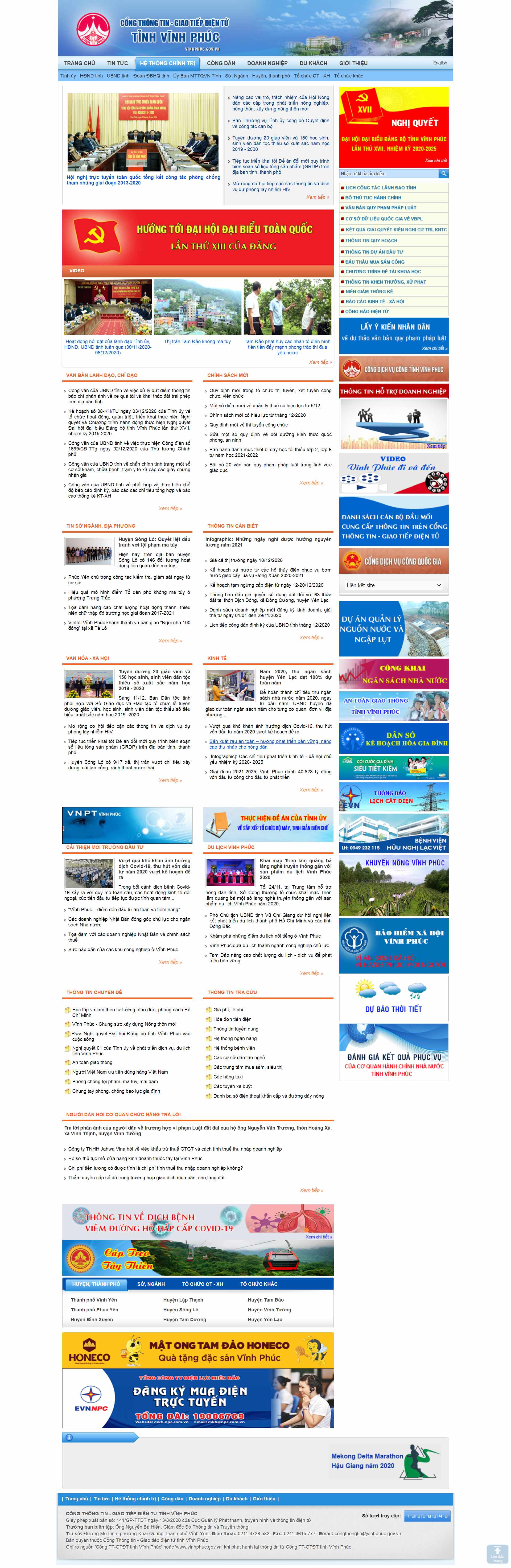 Thiết kế Website Web Vĩnh Phúc - vinhphucgovvn