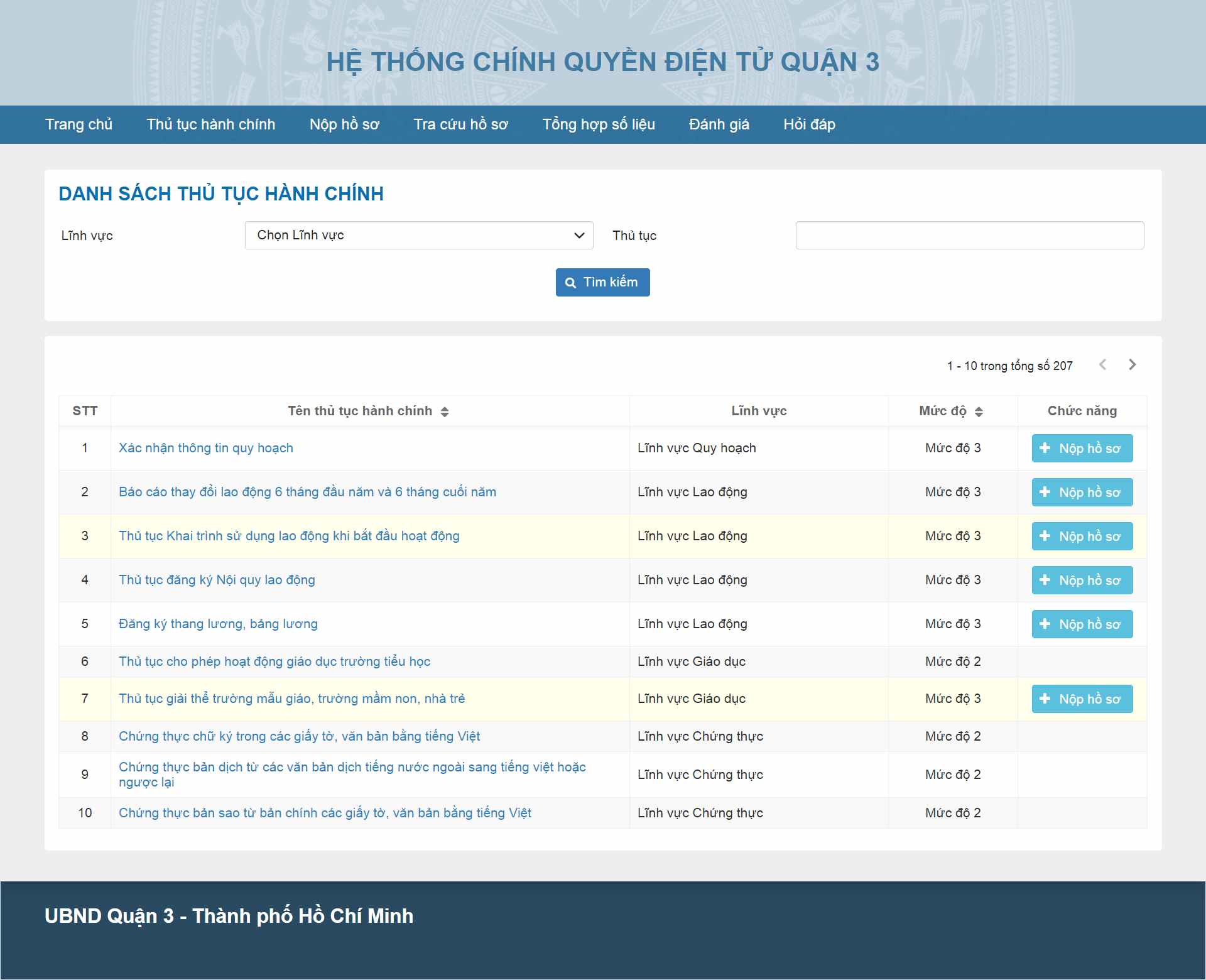 Thiết kế Website Web Quận 3 - dvc-q3tphcmgovvn