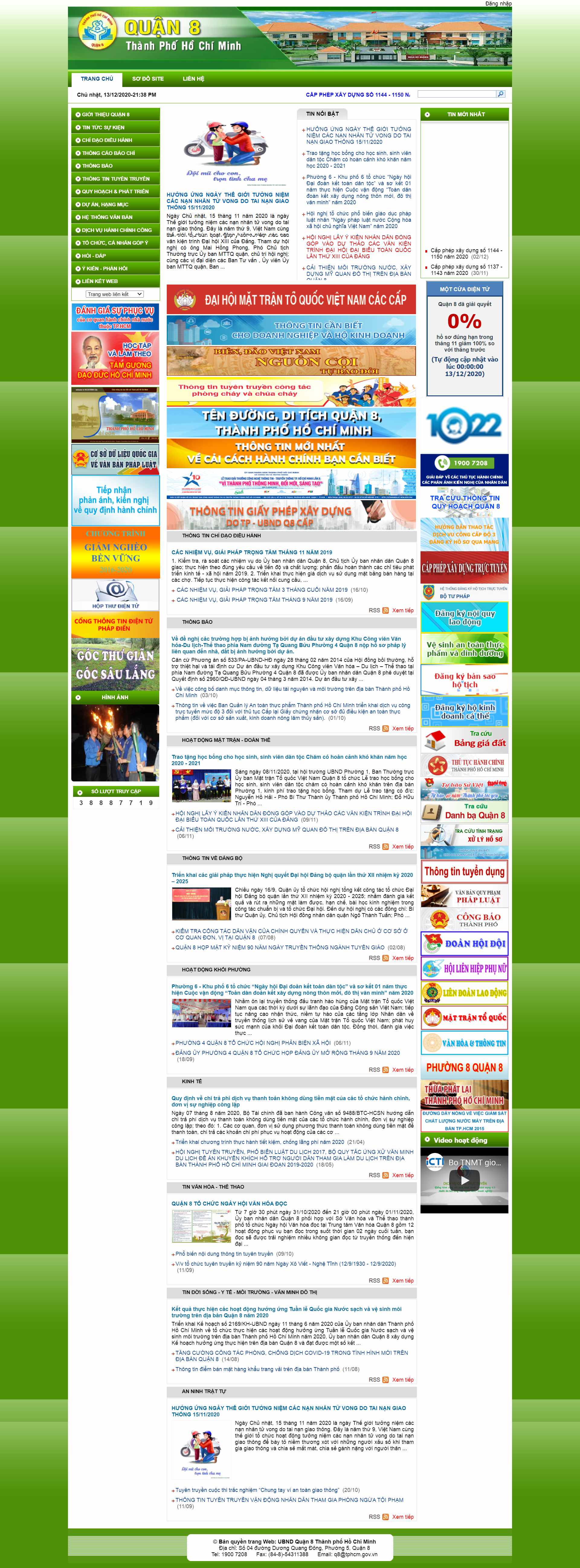 Thiết kế Website Web Quận 8 - wwwquan8hochiminhcitygovvn