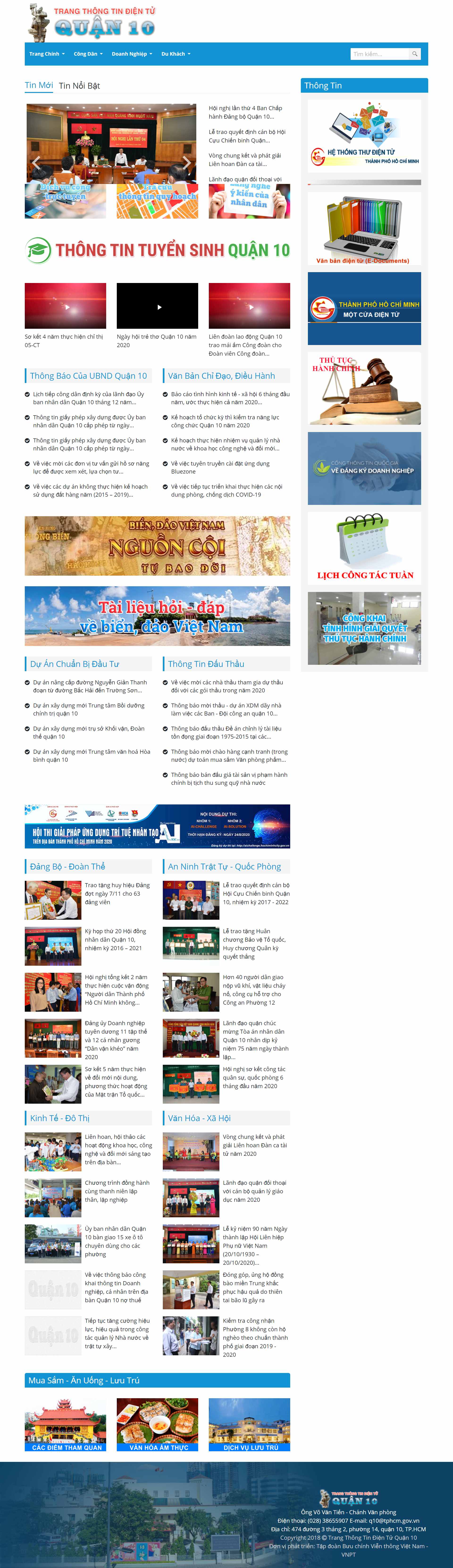 Thiết kế Website Web Quận 10 - wwwquan10hochiminhcitygovvn
