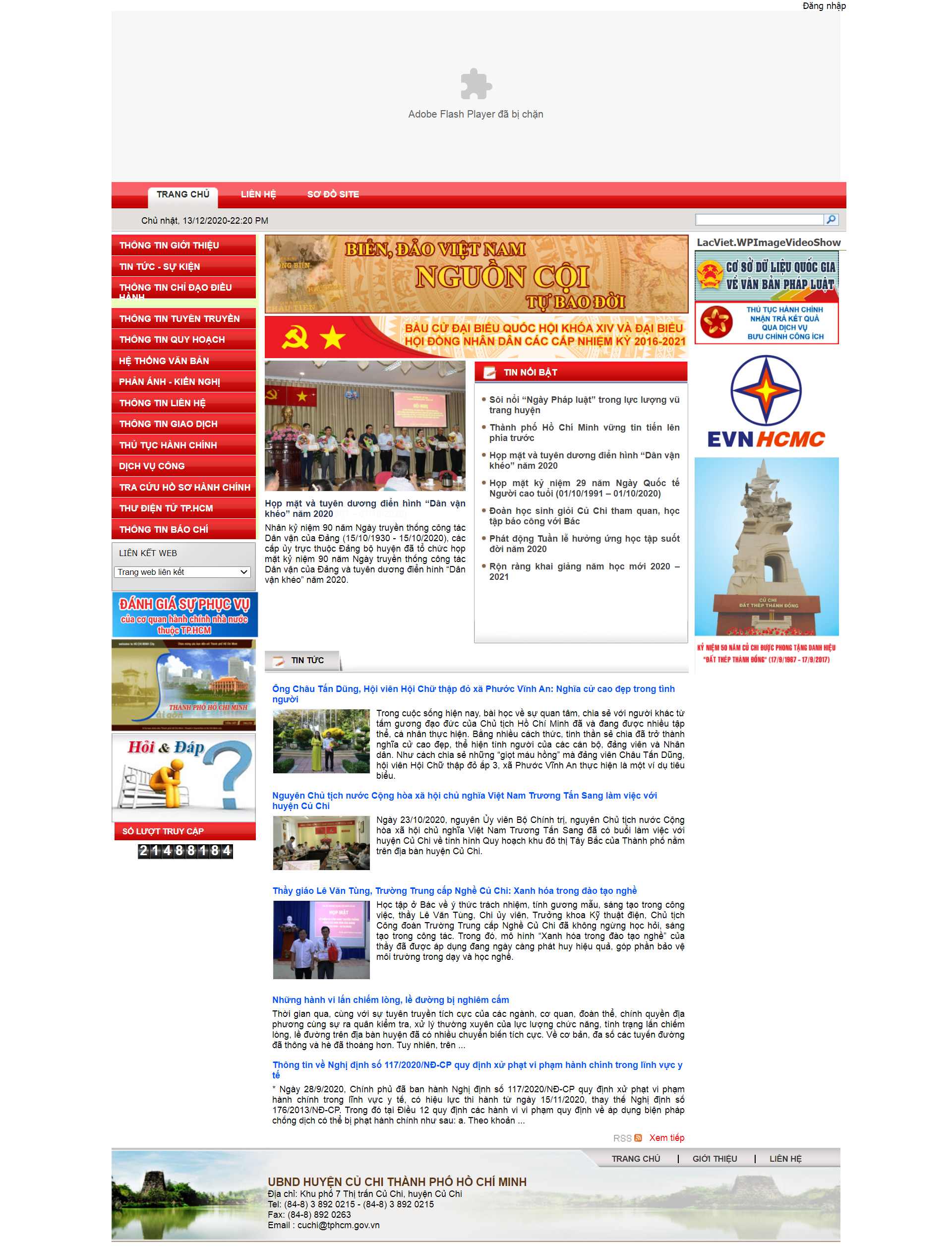Thiết kế Website Web huyện Củ Chi - wwwcuchihochiminhcitygovvn