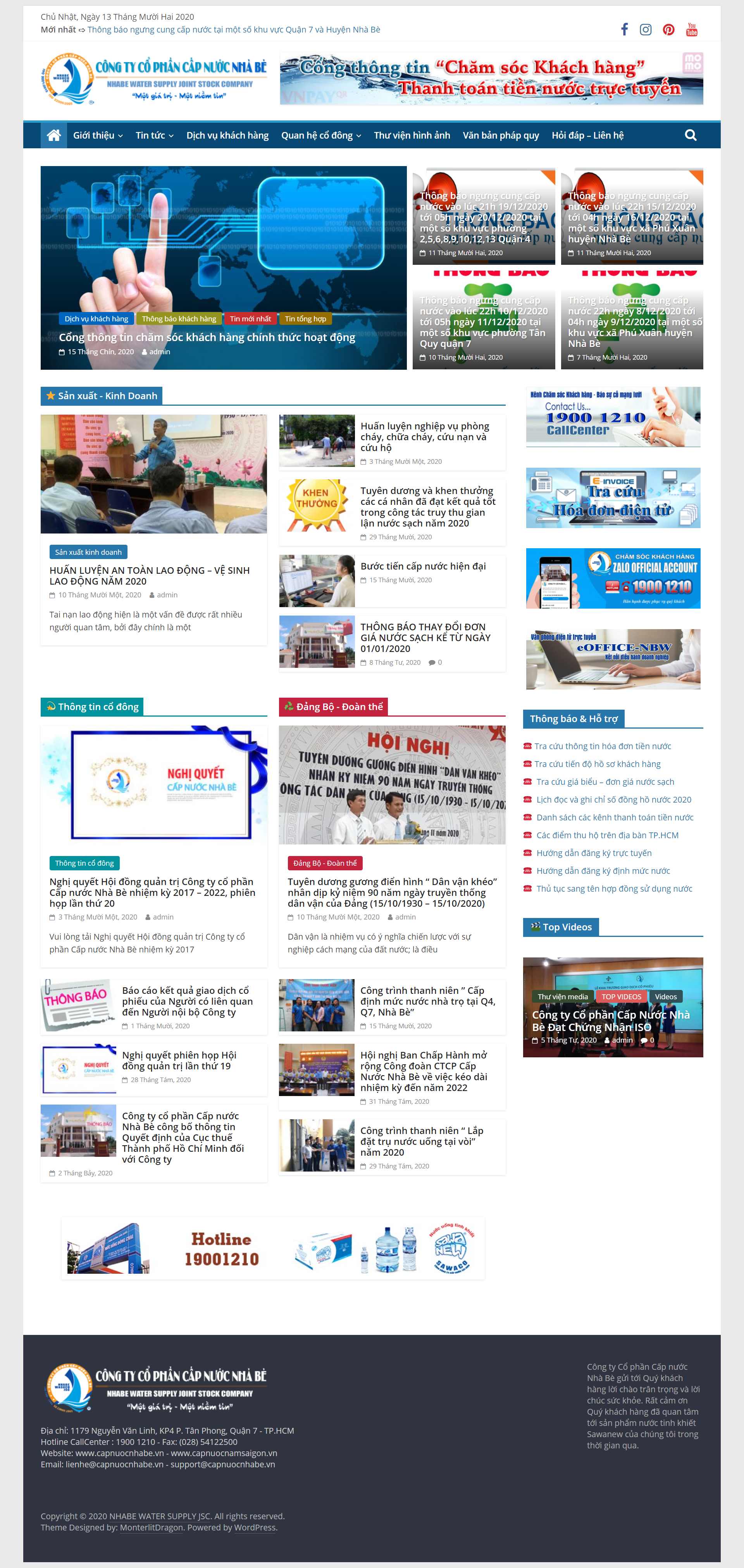 Thiết kế Website Web huyện Nhà Bè - capnuocnhabevn