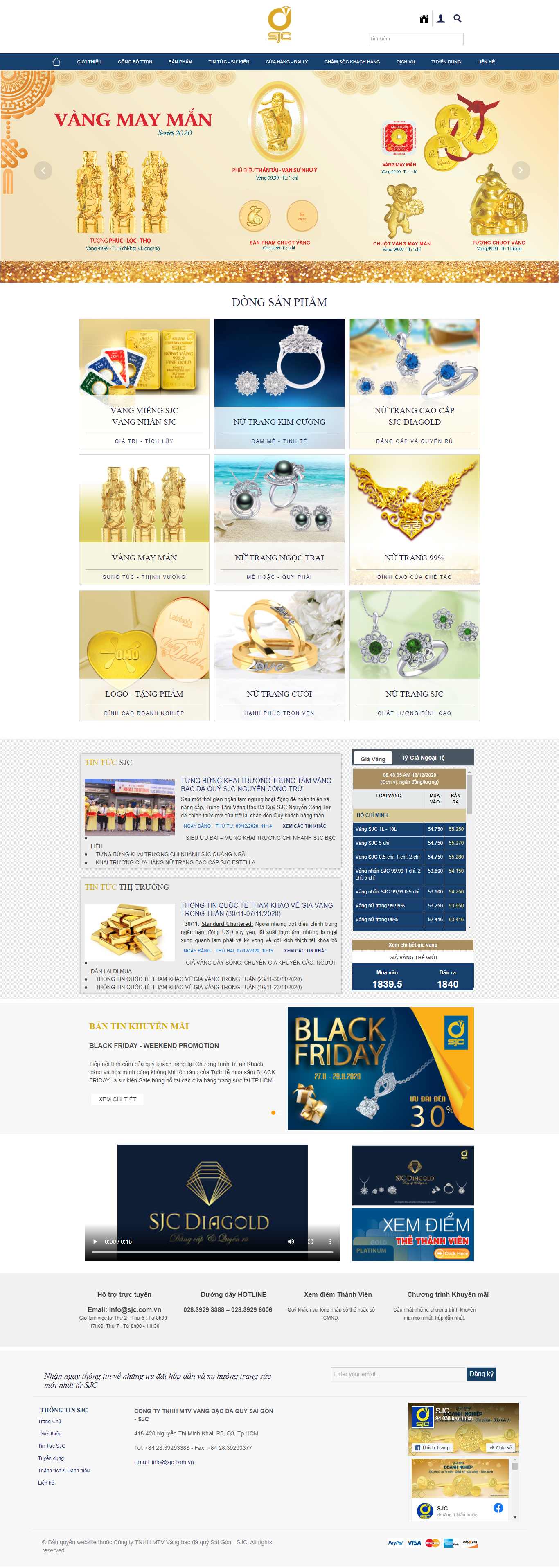 Thiết kế Website Web vàng bạc, đá quý, trang sức - wwwsjccomvn