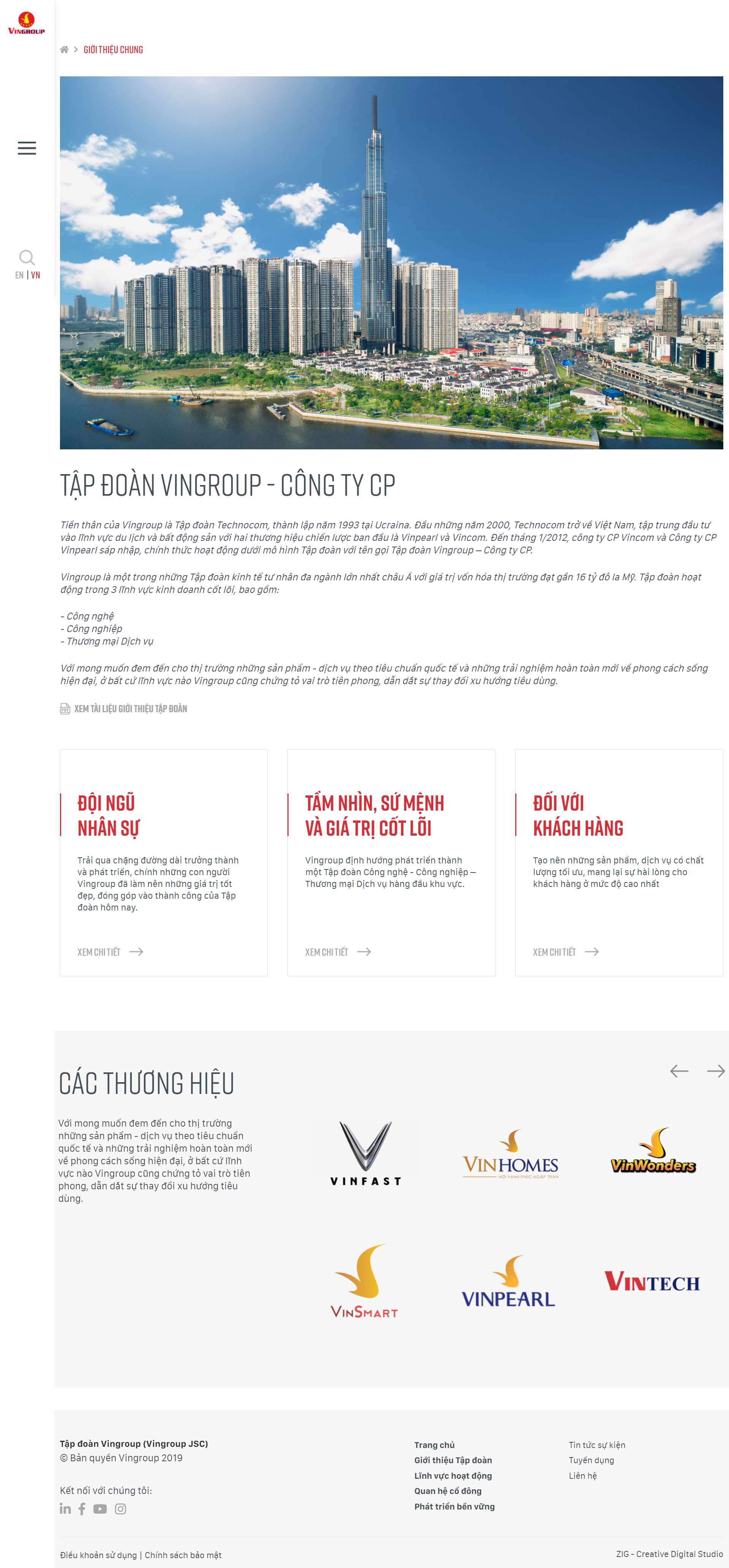 Thiết kế Website Web tập đoàn tổng công ty - vingroupnet