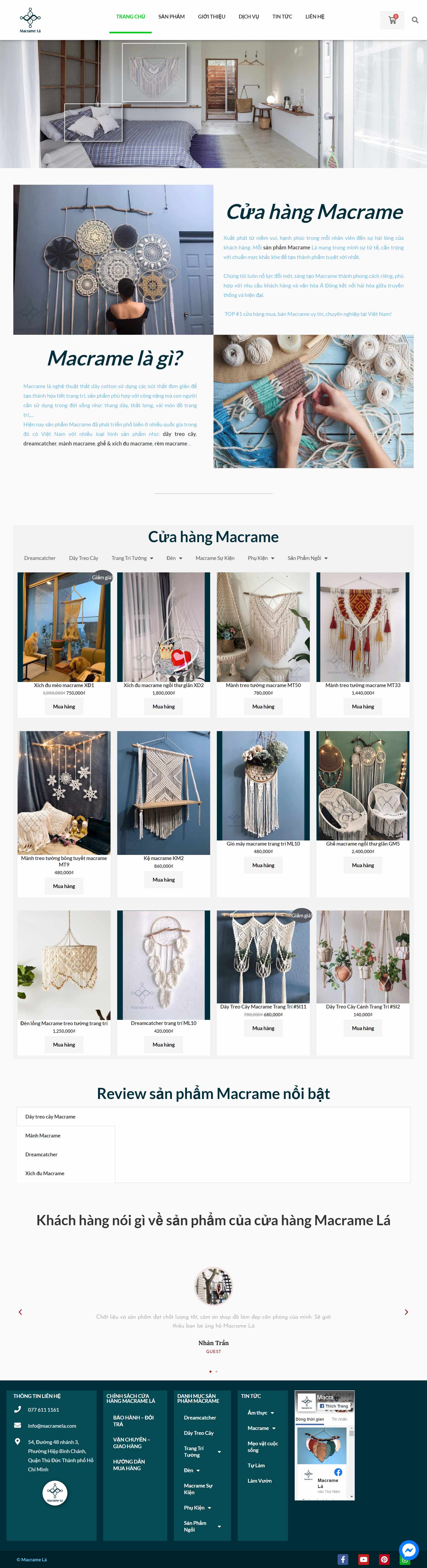 Thiết kế Website Web bán đồ handmade - macramelacom