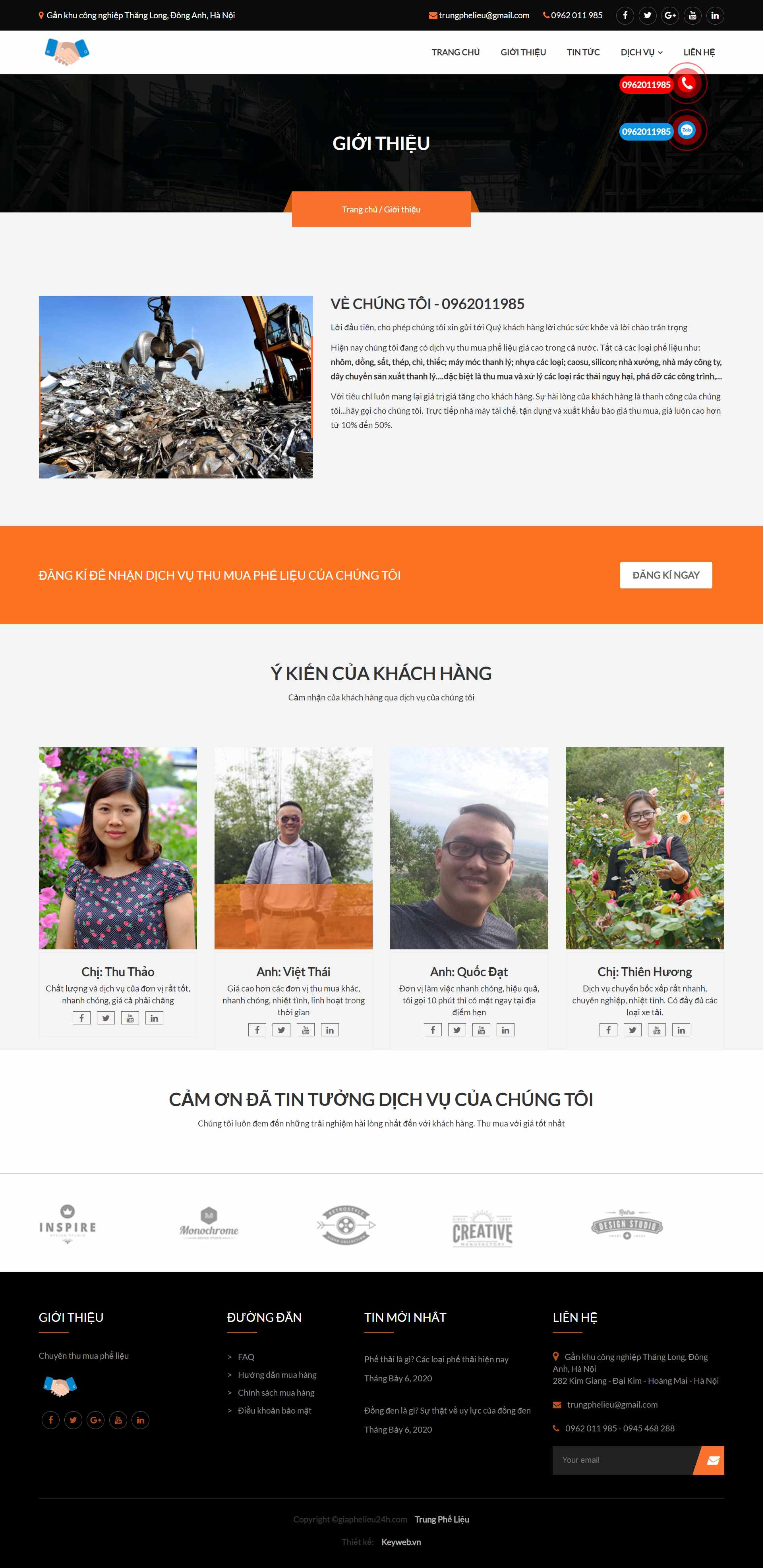 Thiết kế Website Web mua bán sắt vụn - giaphelieu24hcom