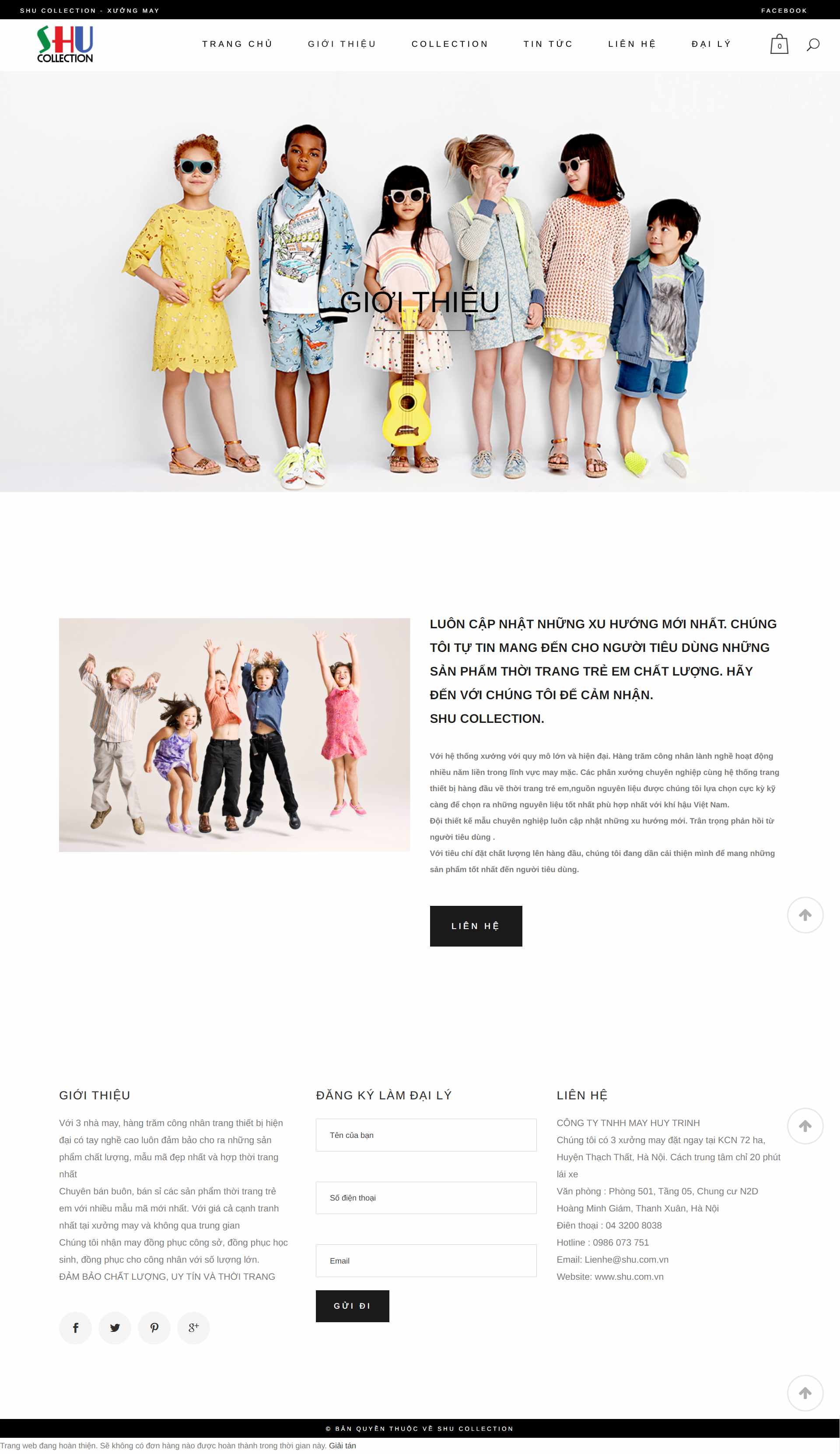 Thiết kế Website Web công ty may - shucomvn