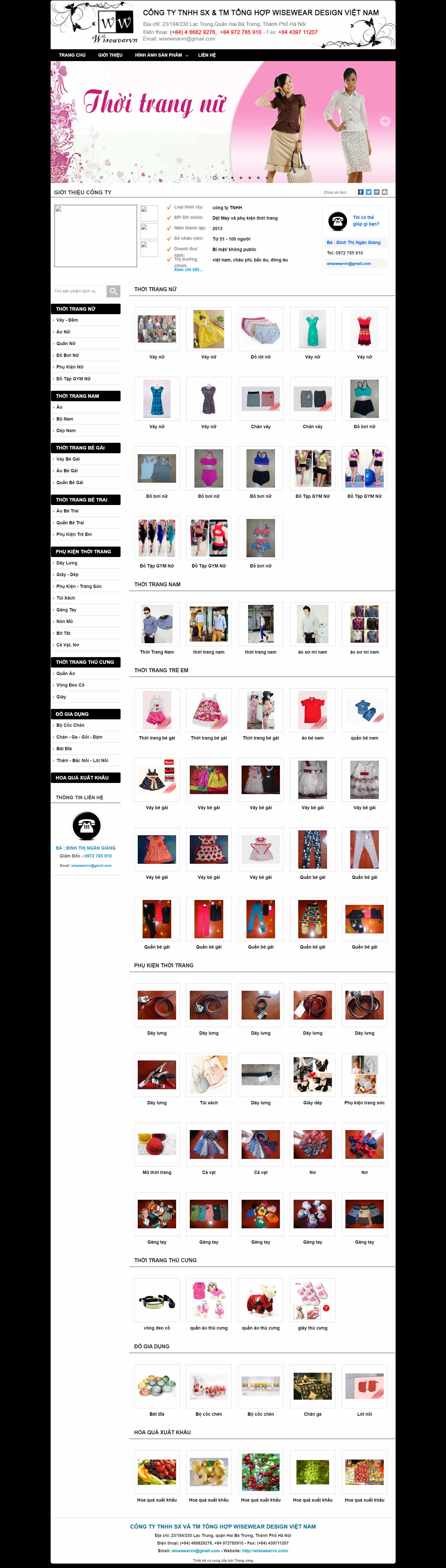 Thiết kế Website Web công ty may - wisewearvncom