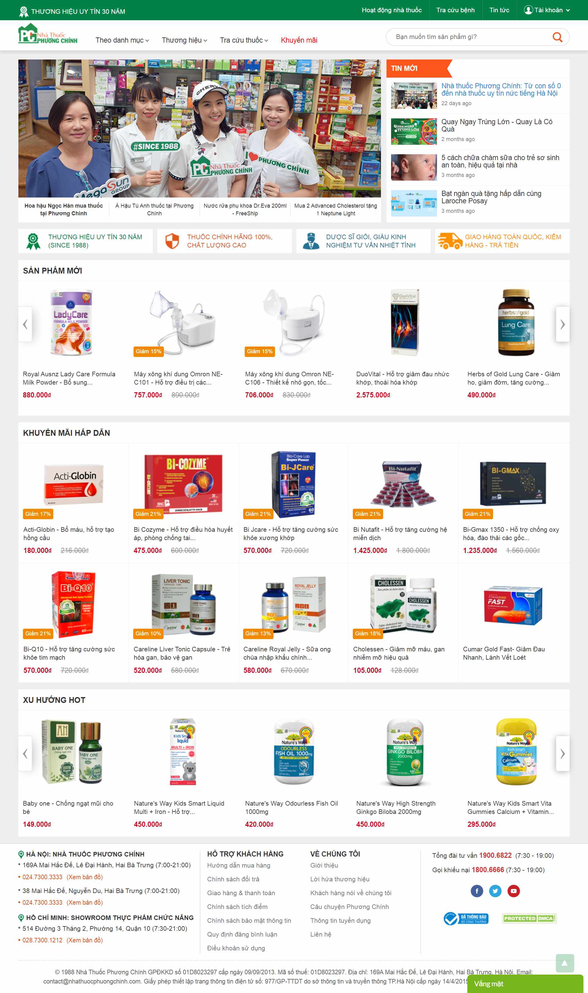 Thiết kế Website Web nhà thuốc - nhathuocphuongchinhcom