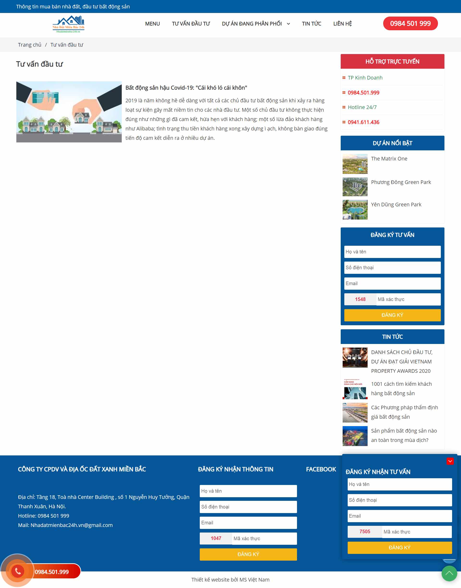 Thiết kế Website Web web bất động sản web nhà đất - nhadatmienbac24hvn