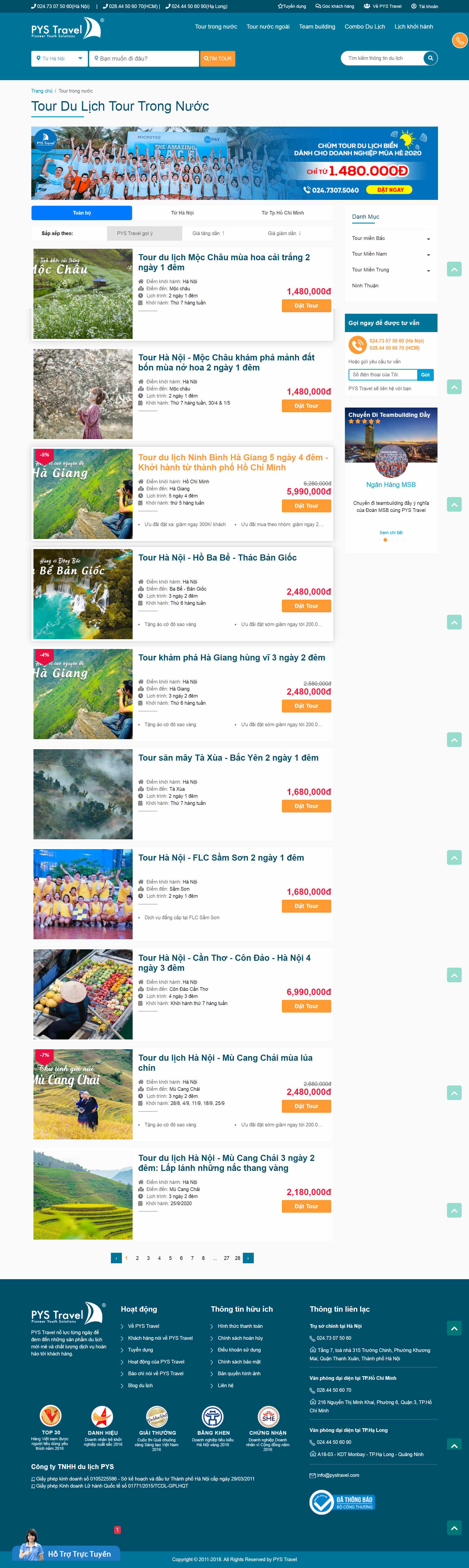 Thiết kế Website Web du lịch chuyên nghiệp - pystravelvn