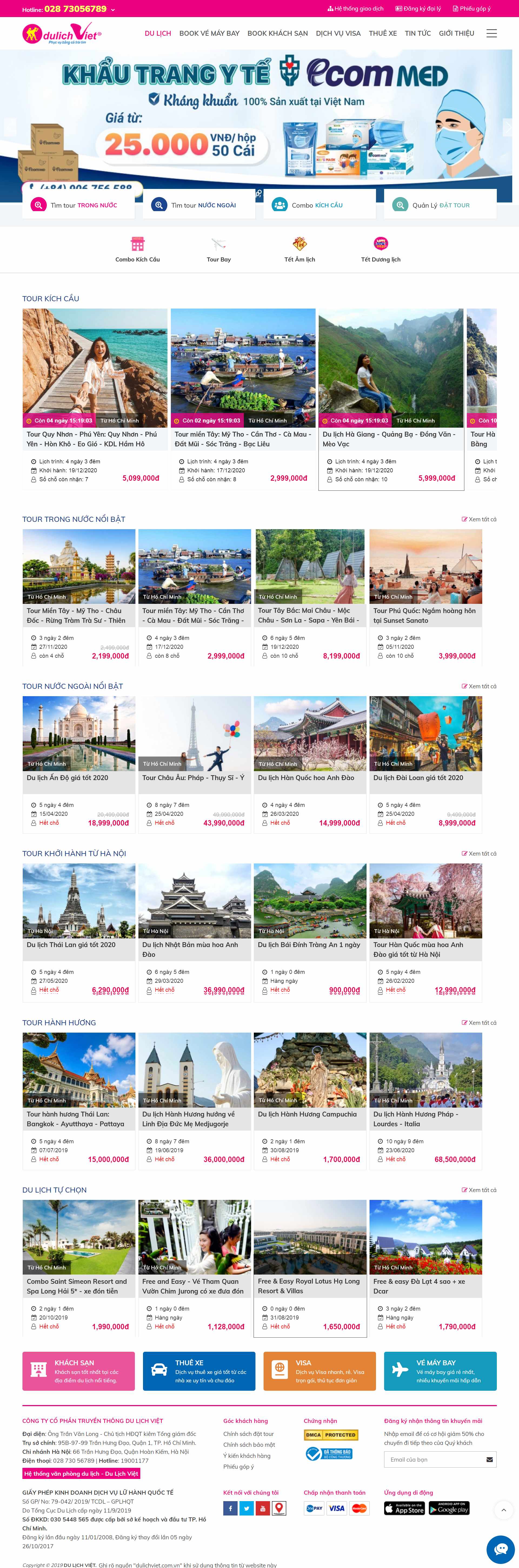 Thiết kế Website Web du lịch chuyên nghiệp - dulichvietcomvn