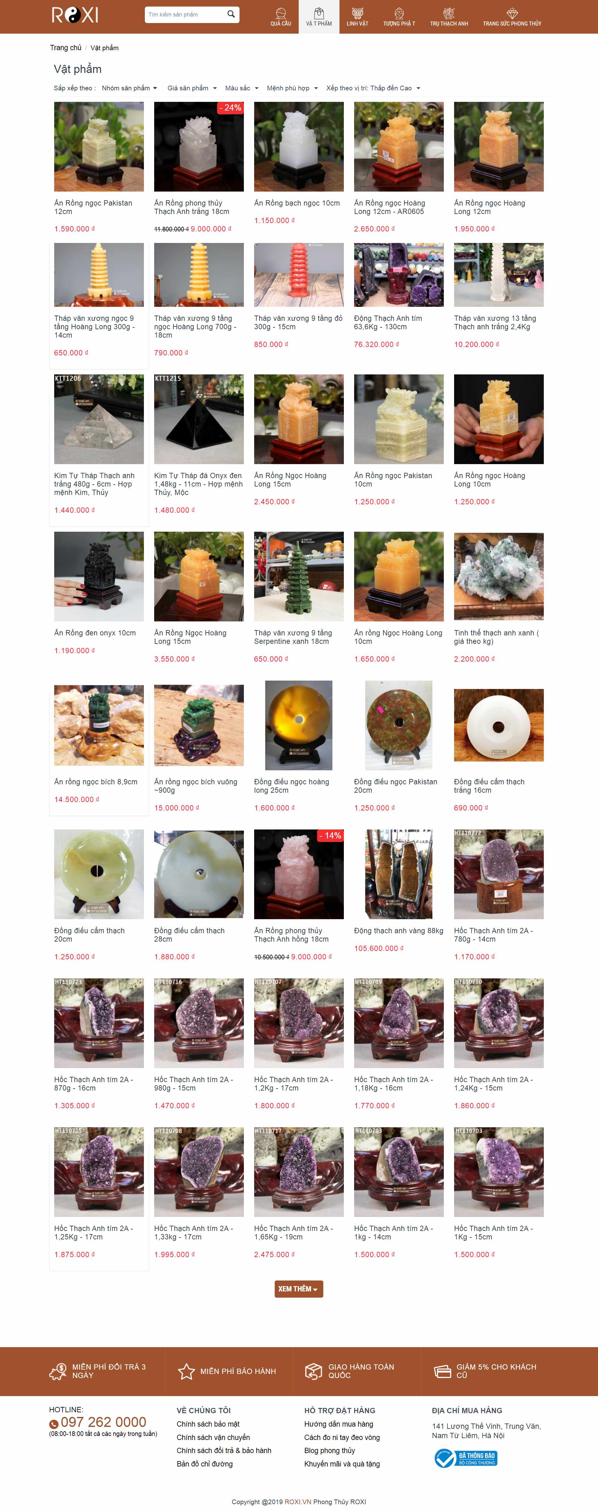 [phongthuyhoanggia] Thiết kế Website Web vật phẩm phong thủy đẹp - roxivn