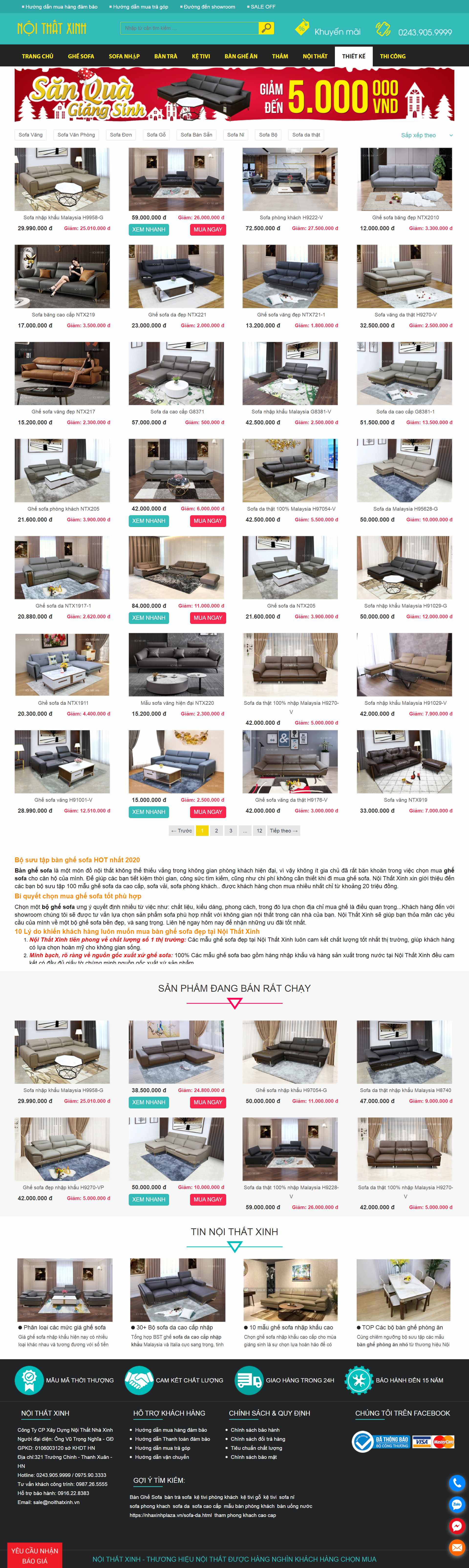 [thanhlysofa] Thiết kế Website Web bán sofa - noithatxinhvn
