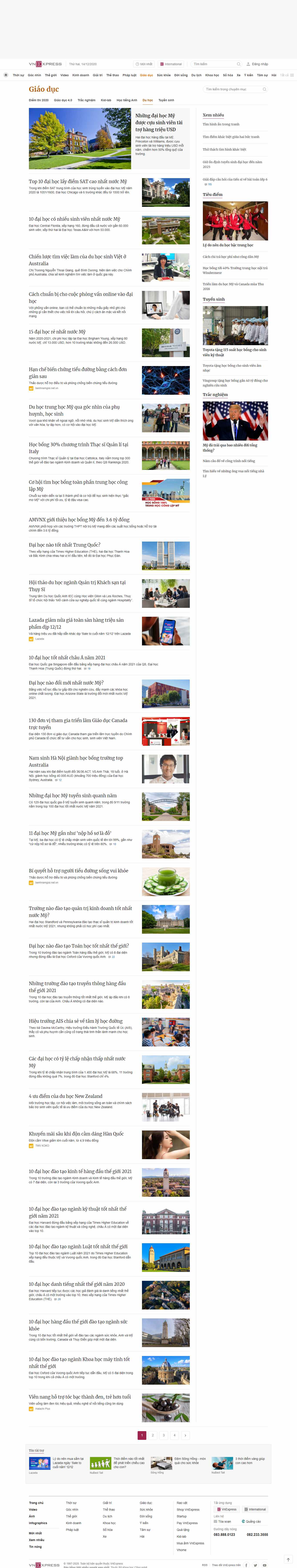Thiết kế Website Web du học việc làm - vnexpressnet