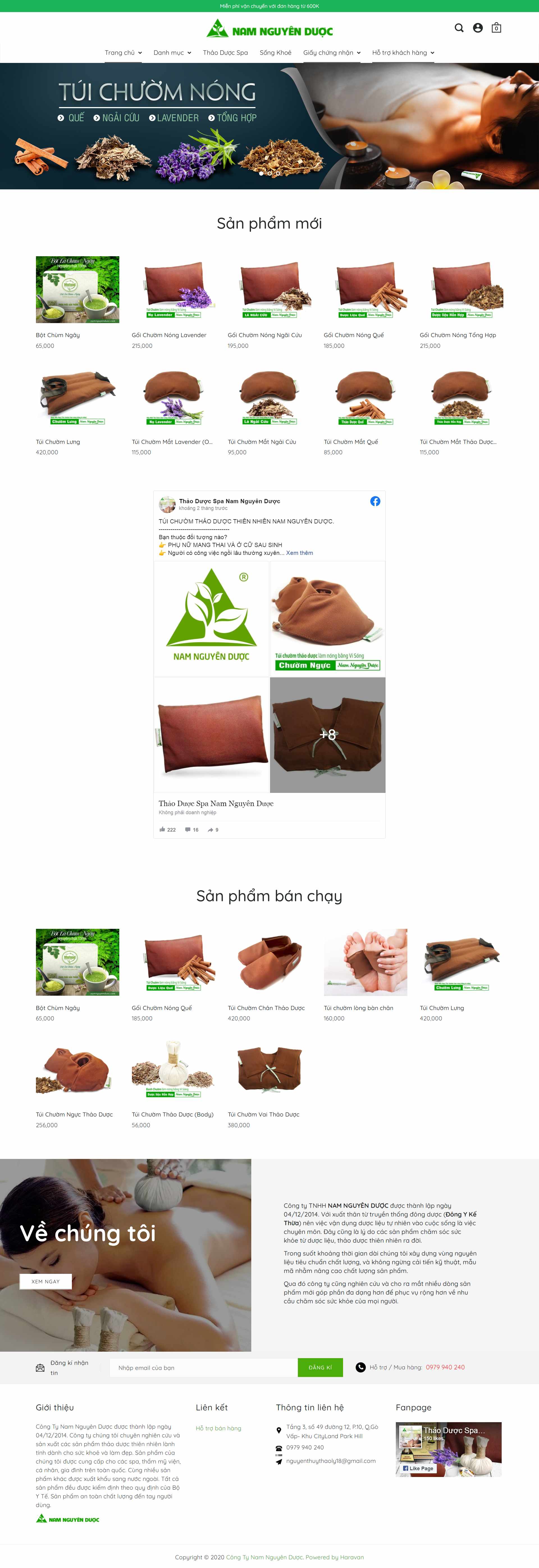 Thiết kế Website web túi chườm - namnguyenduocvn