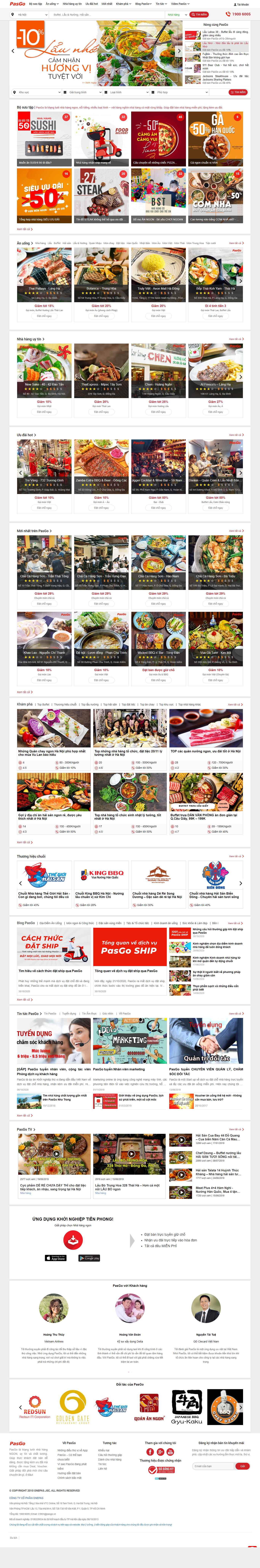 Thiết kế Website Web nhà hàng Ẩm thực - pasgovn