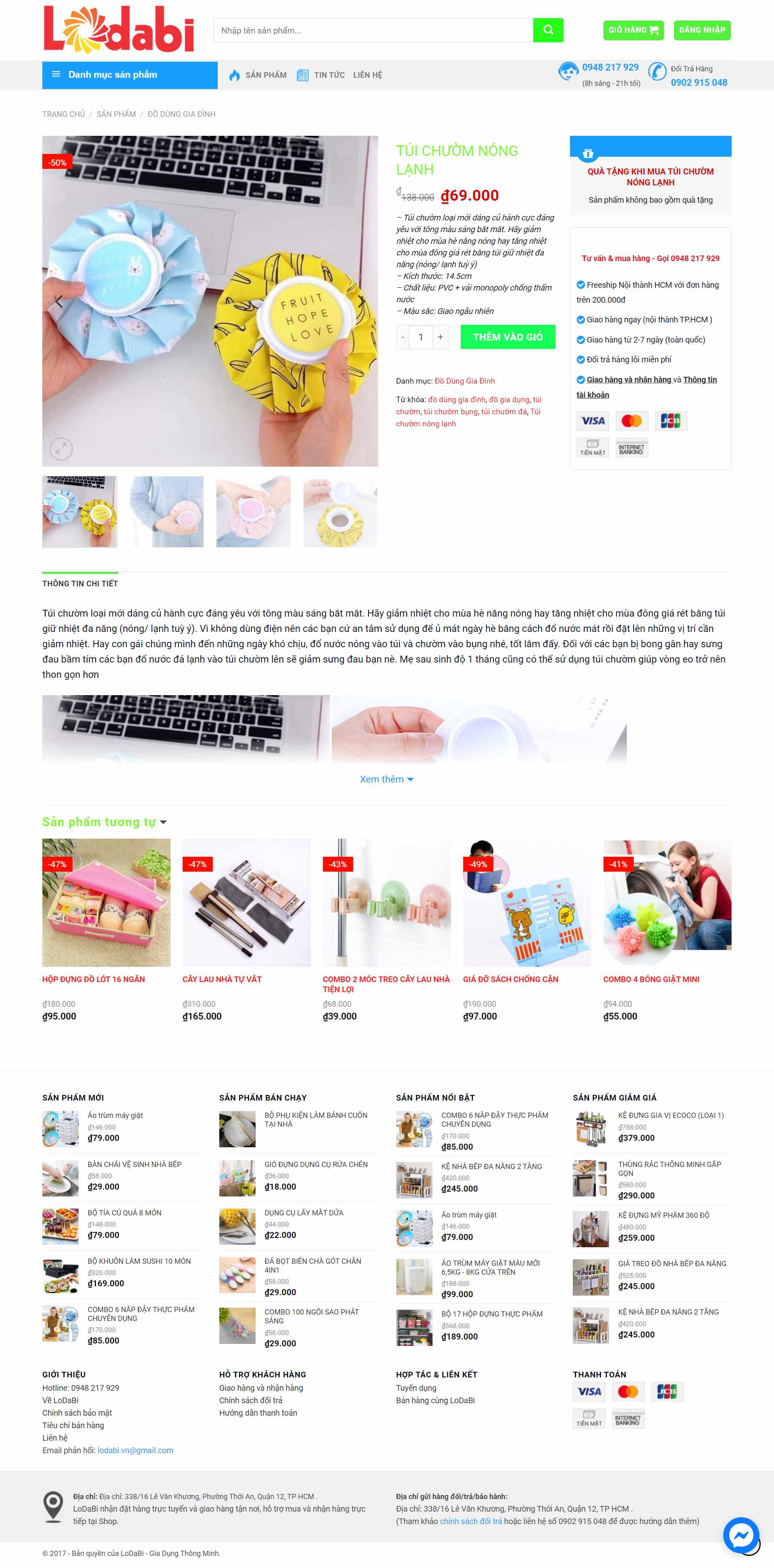 Thiết kế Website web túi chườm - lodabivn