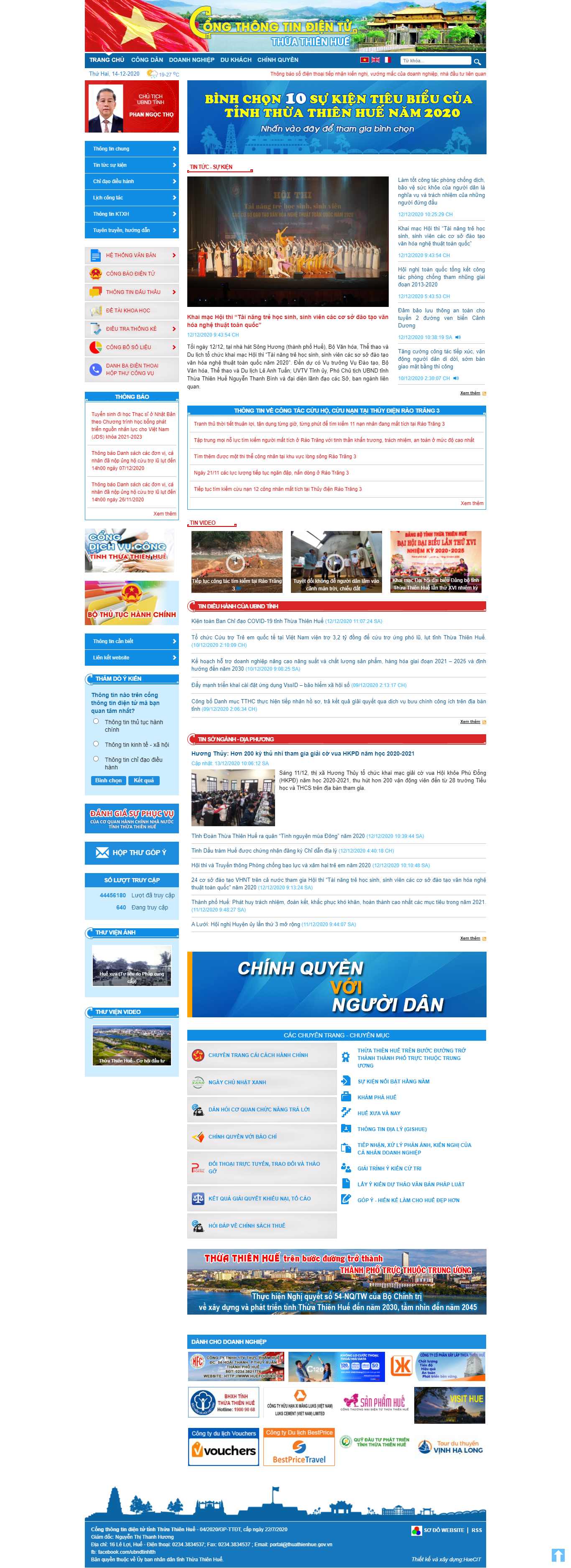 Thiết kế Website web cổng thông tin điện tử - thuathienhuegovvn