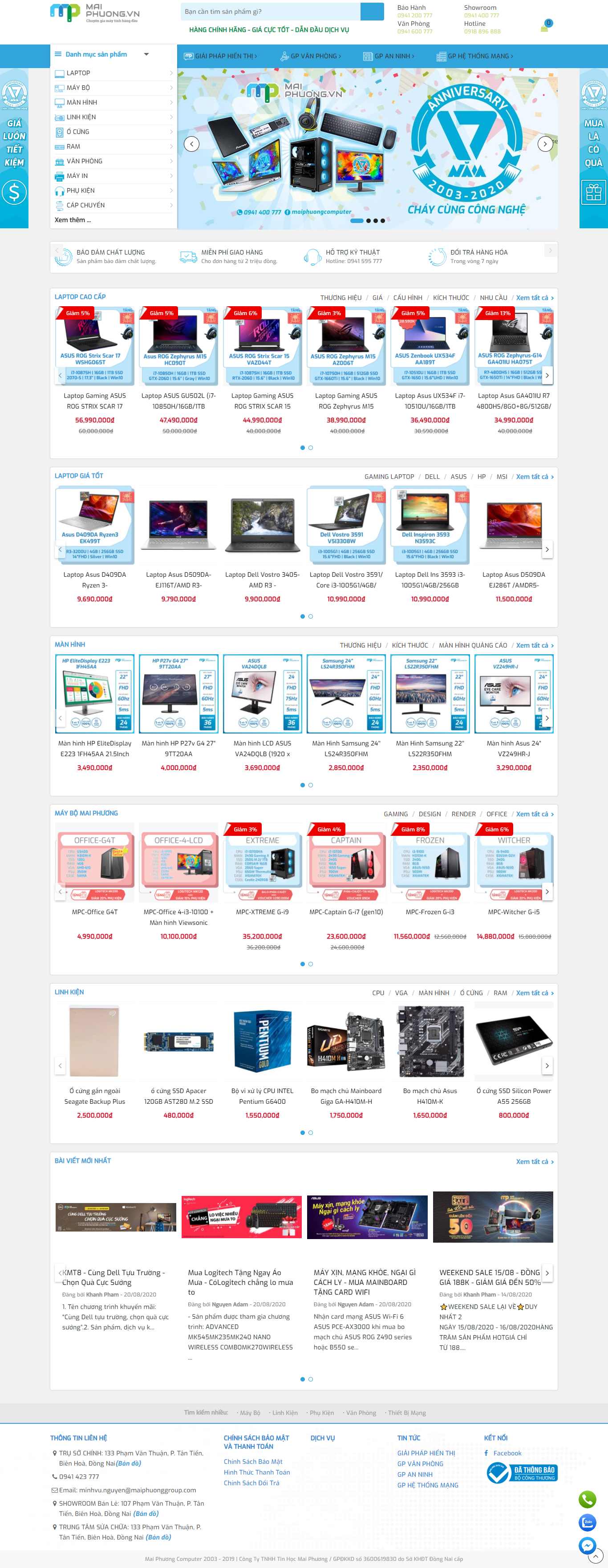 Thiết kế Website web sửa chữa laptop - maiphuongvn