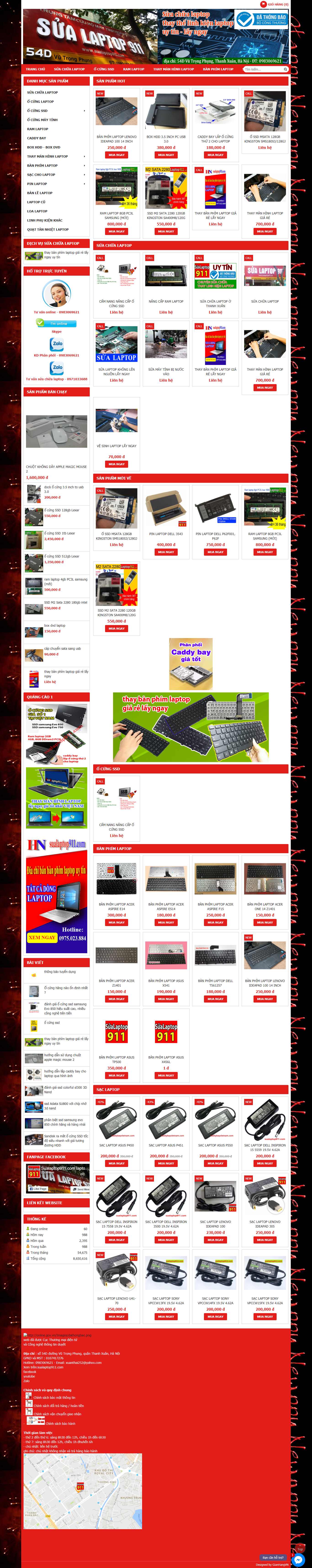 Thiết kế Website web sửa chữa laptop - sualaptop911com