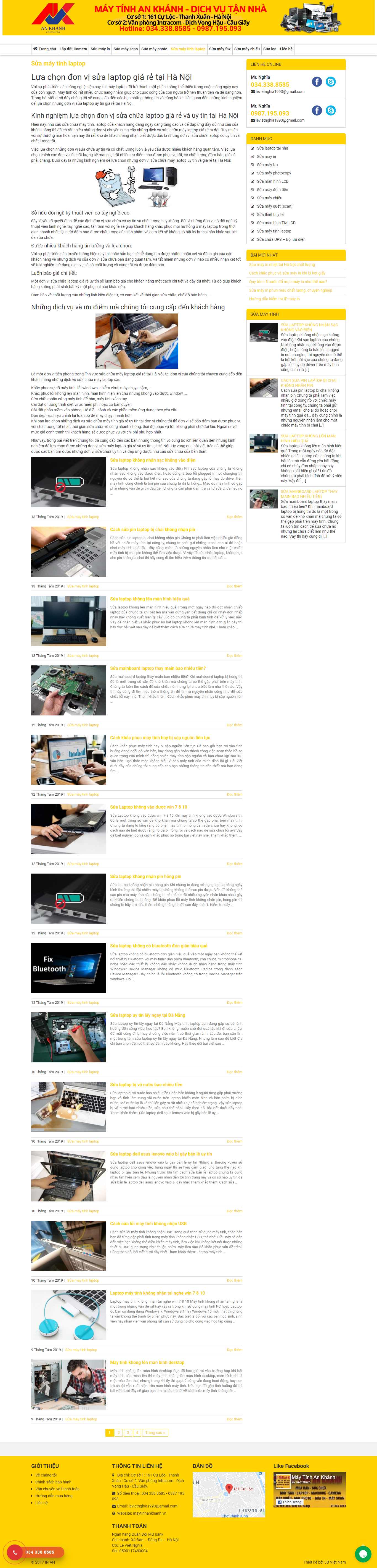 Thiết kế Website web sửa chữa laptop - maytinhankhanhvn