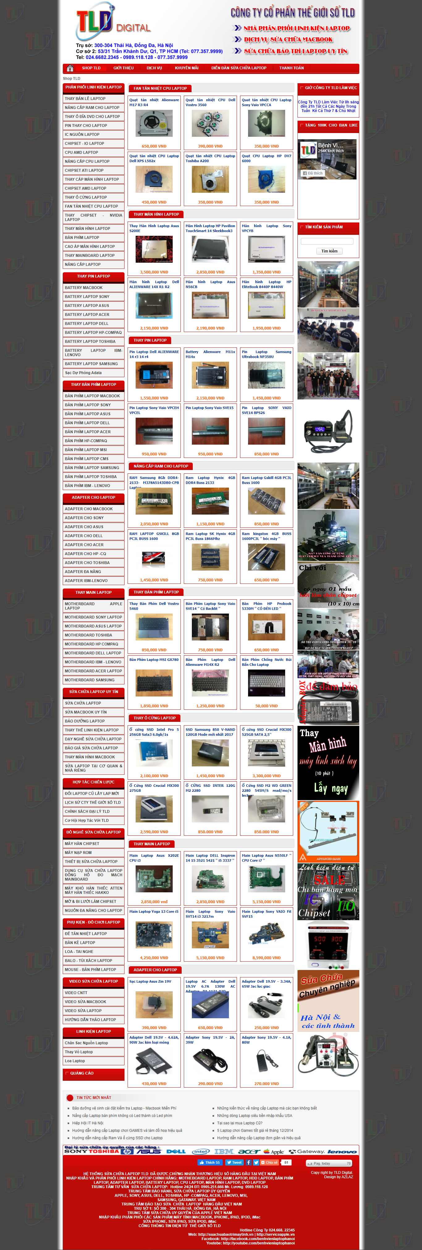 Thiết kế Website web sửa chữa laptop - suachuabaotrimaytinhvn