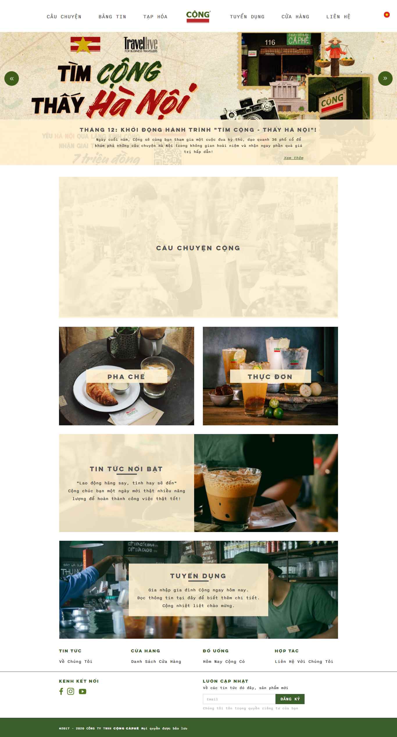 Thiết kế Website web quán coffee - congcaphecom