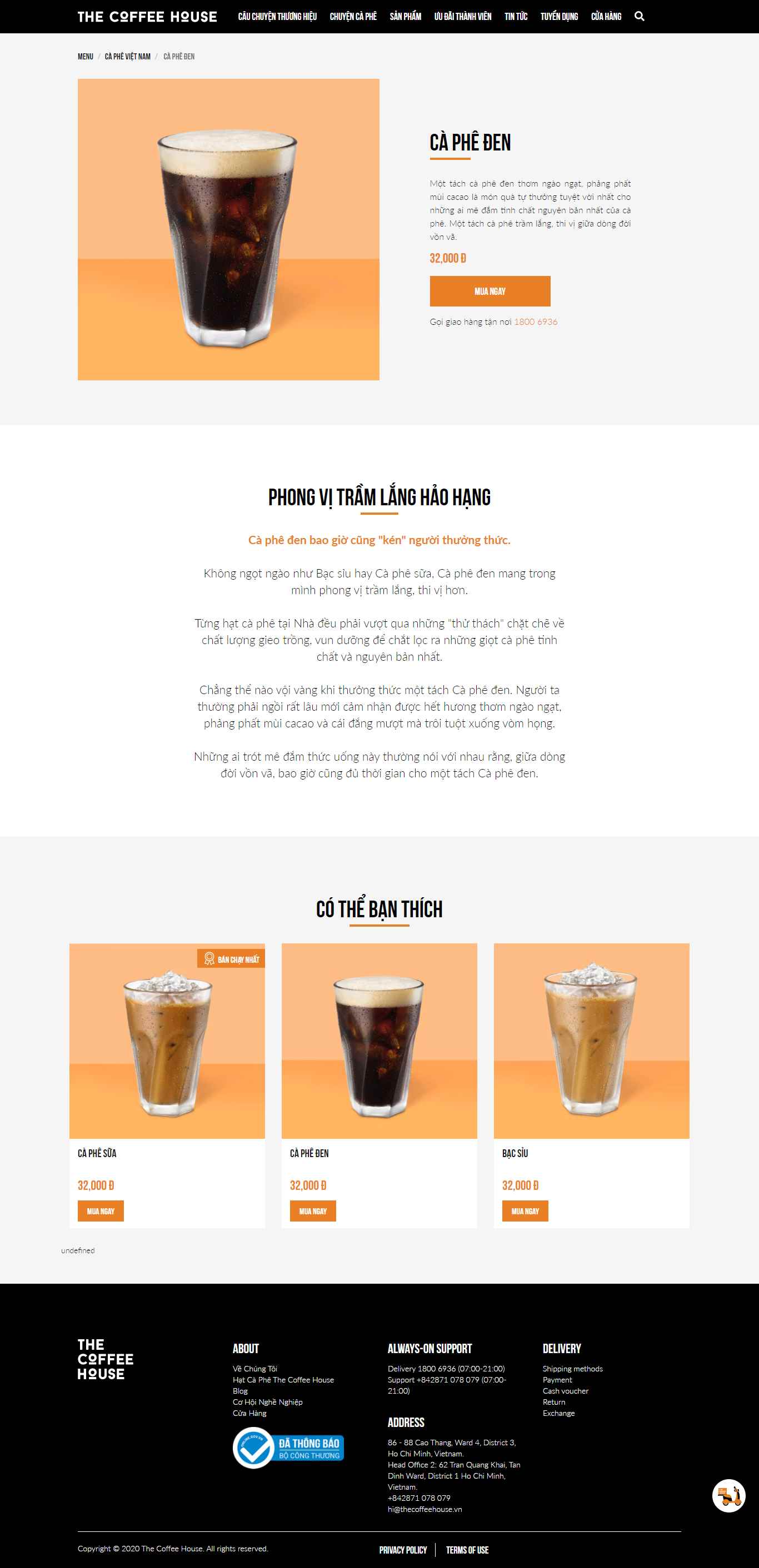 Thiết kế Website web quán coffee - wwwthecoffeehousecom
