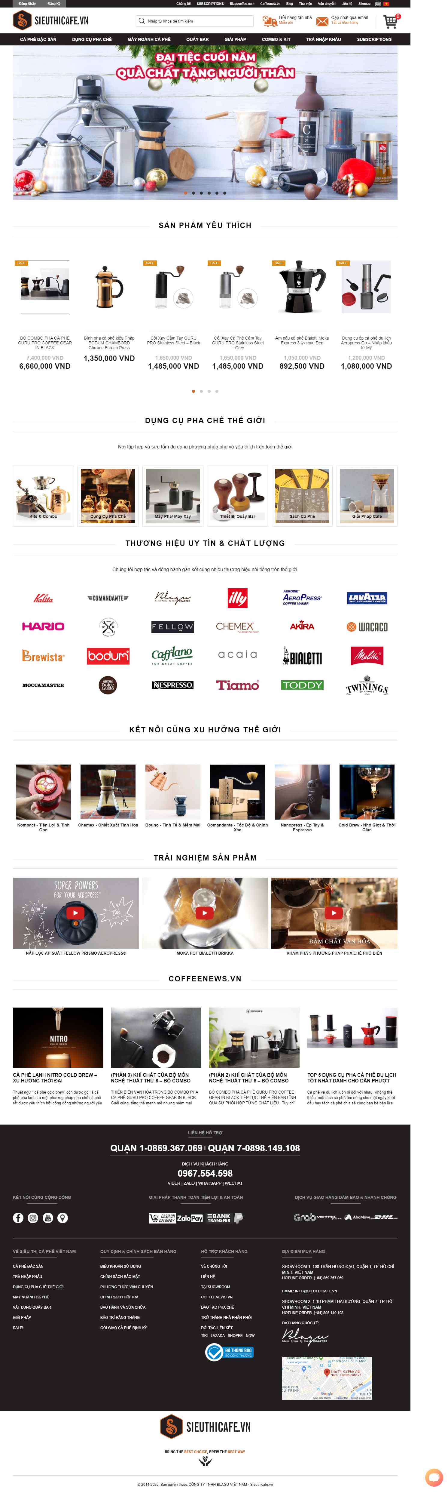 Thiết kế Website web quán coffee - sieuthicafevn
