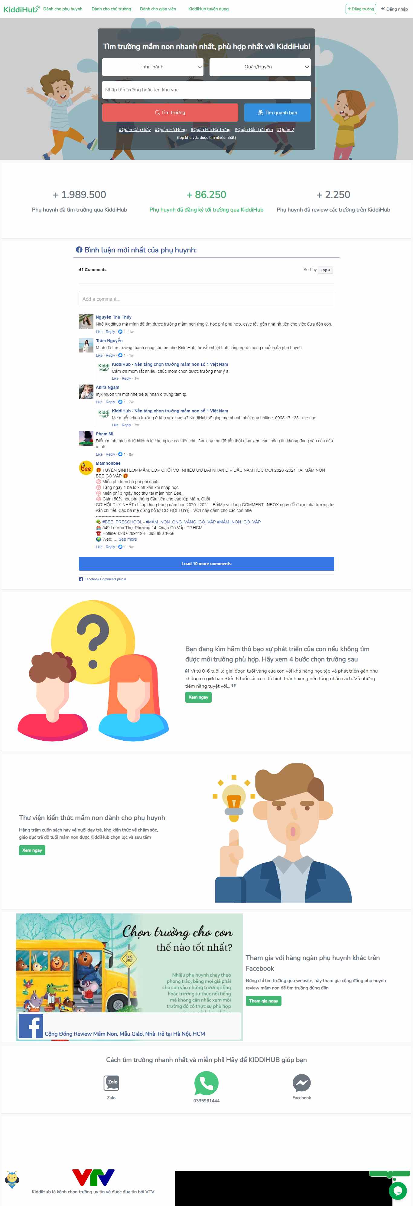 Thiết kế Website web trường mầm non - kiddihubcom