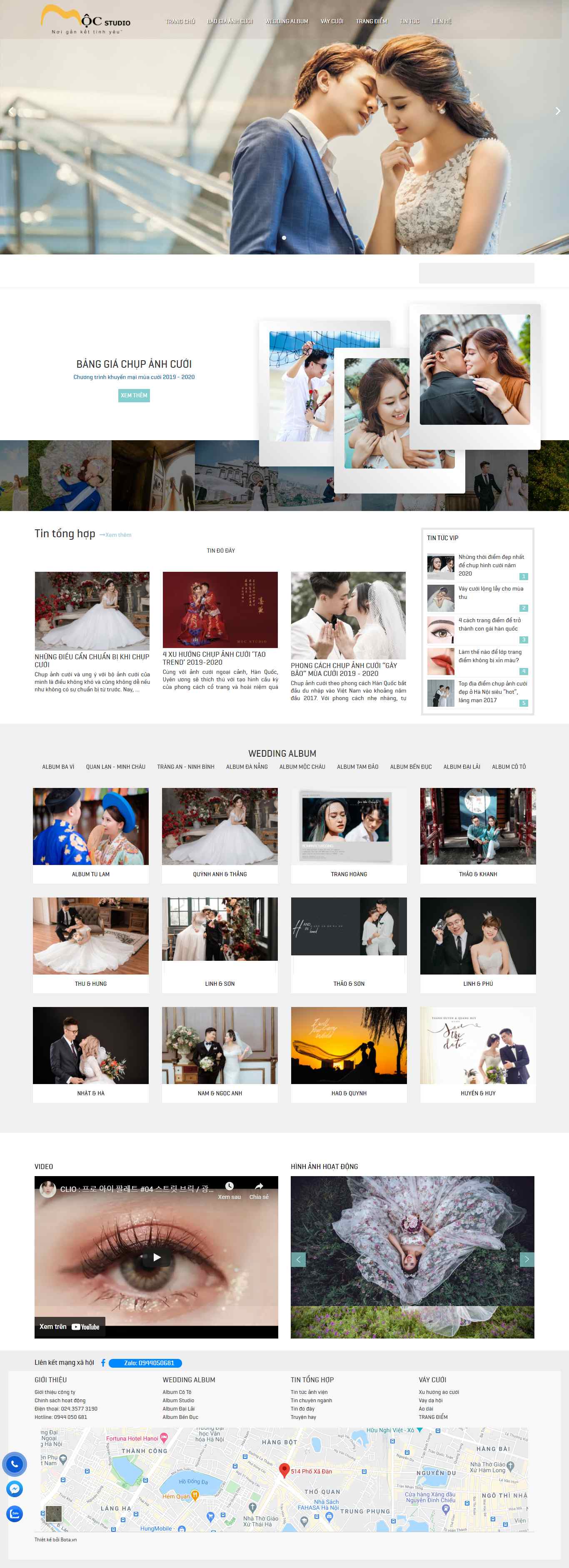 Thiết kế Website Web ảnh viện áo cưới - aocuoimocvn