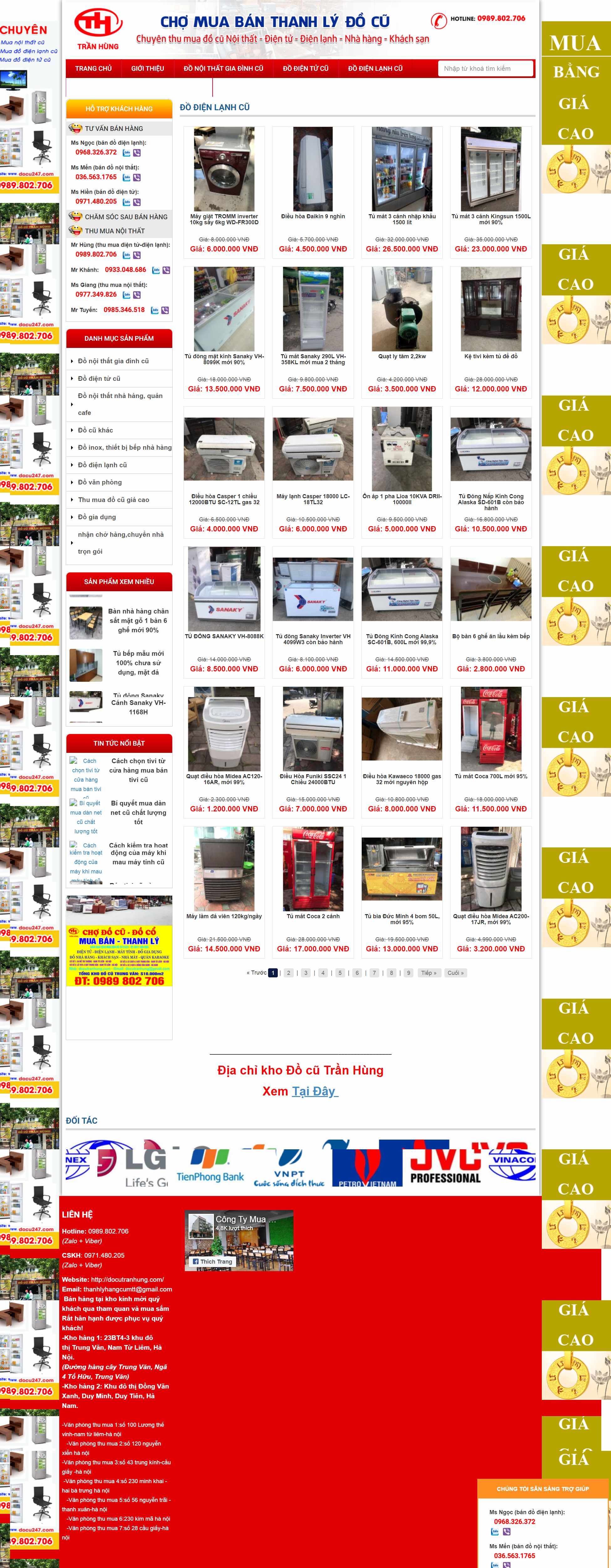 Thiết kế Website Web điện tử Điện lạnh - docutranhungcom
