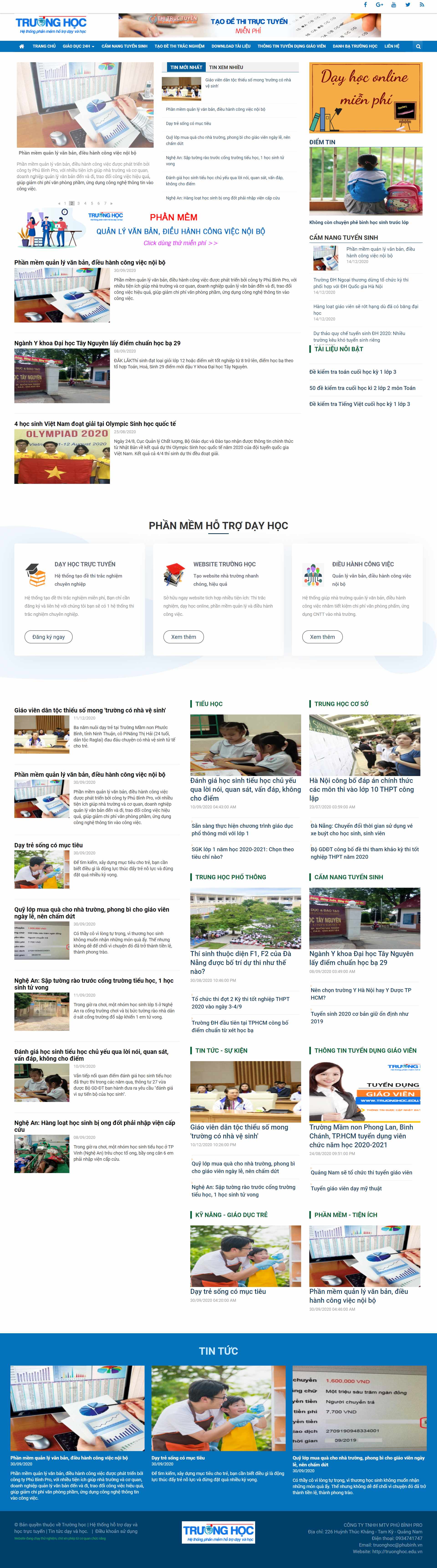 Thiết kế Website Web giáo dục trường học - truonghoceduvn