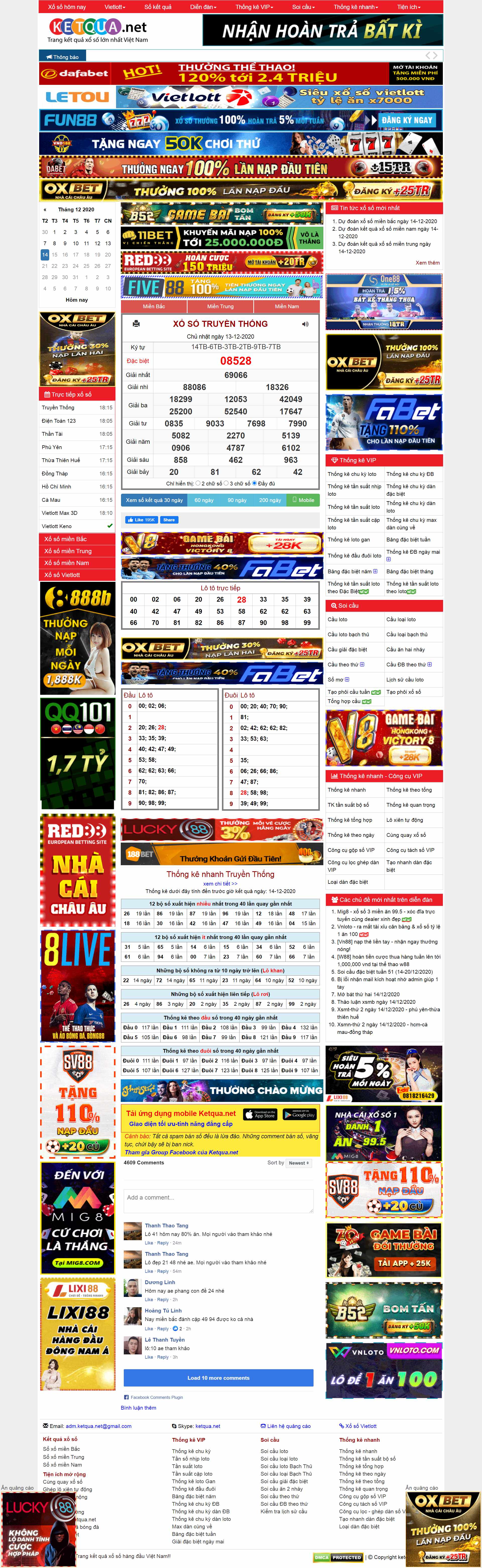Thiết kế Website Web kết quả xổ số - ketquanet