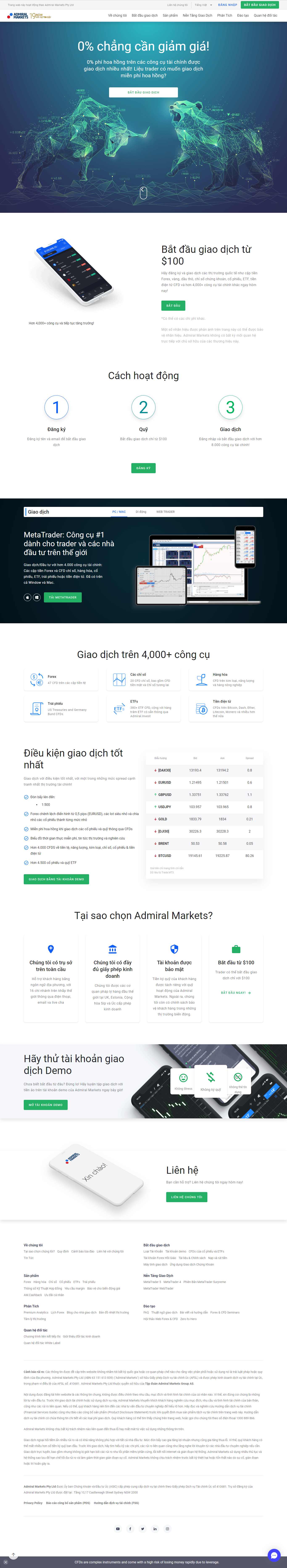 Thiết kế Website web chứng khoán forex - admiralmarketscom