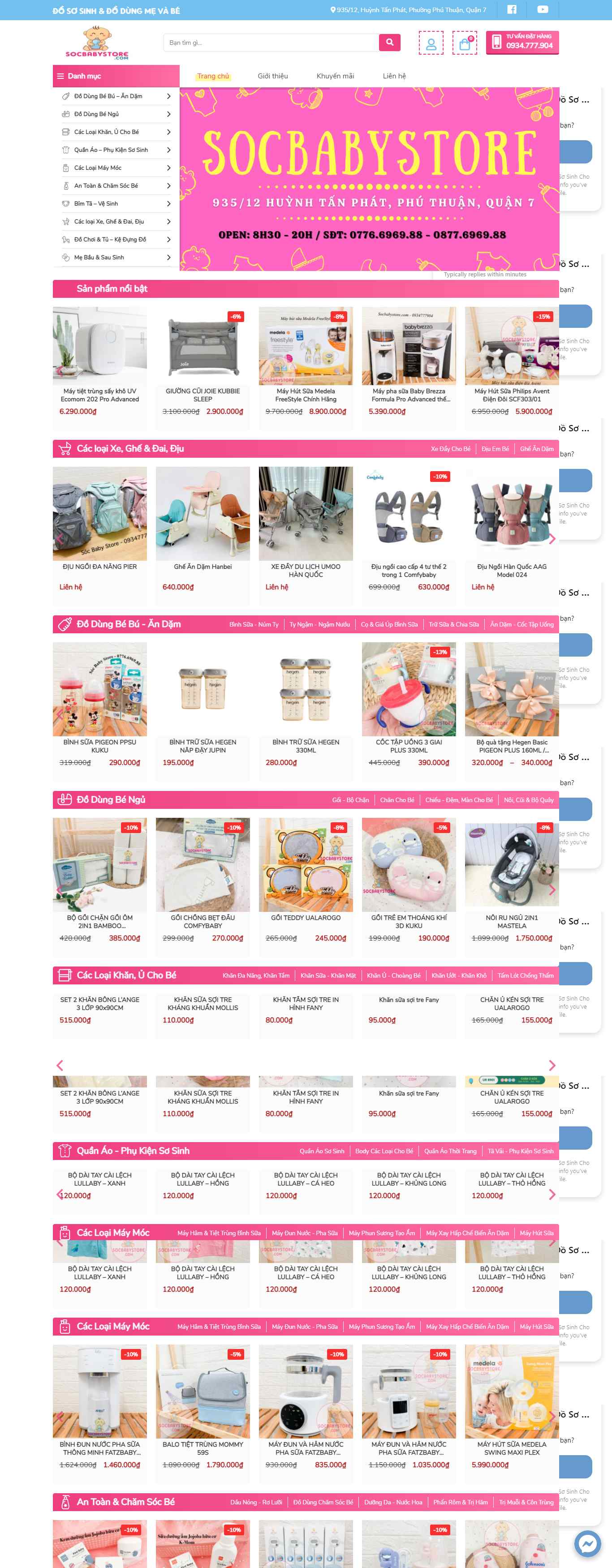 Thiết kế Website web bán đồ sơ sinh - socbabystorecom