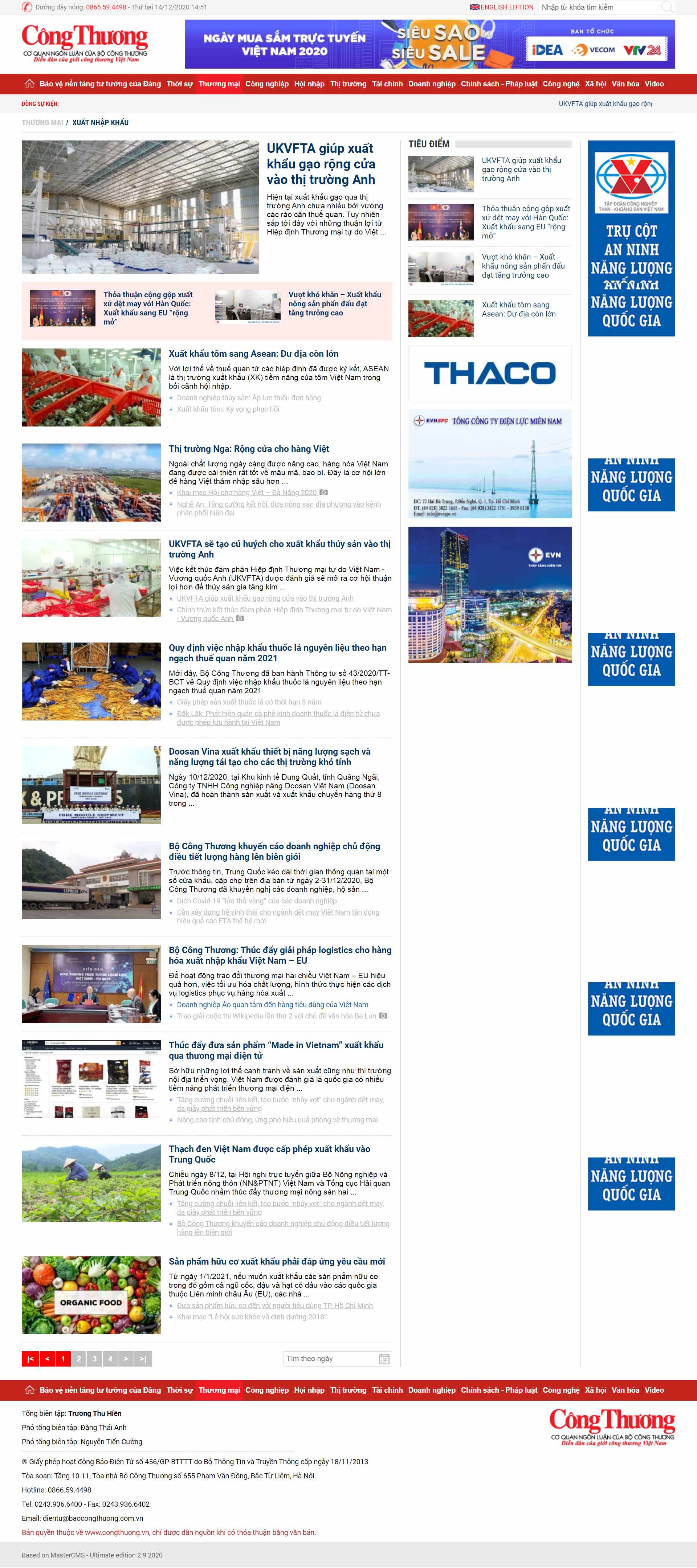 Thiết kế Website Web xuất nhập khẩu - congthuongvn