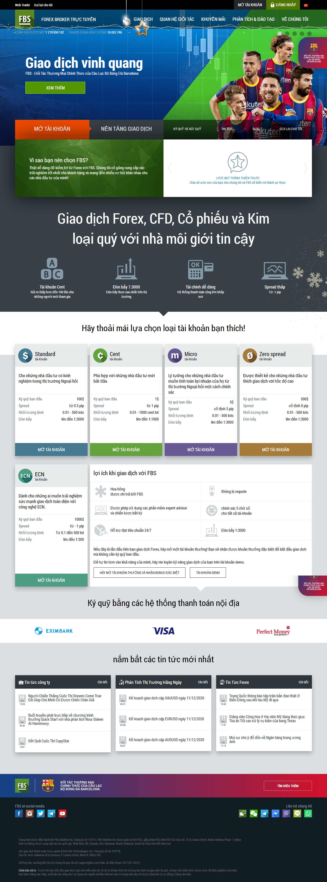 Thiết kế Website web chứng khoán forex - vnfbscom