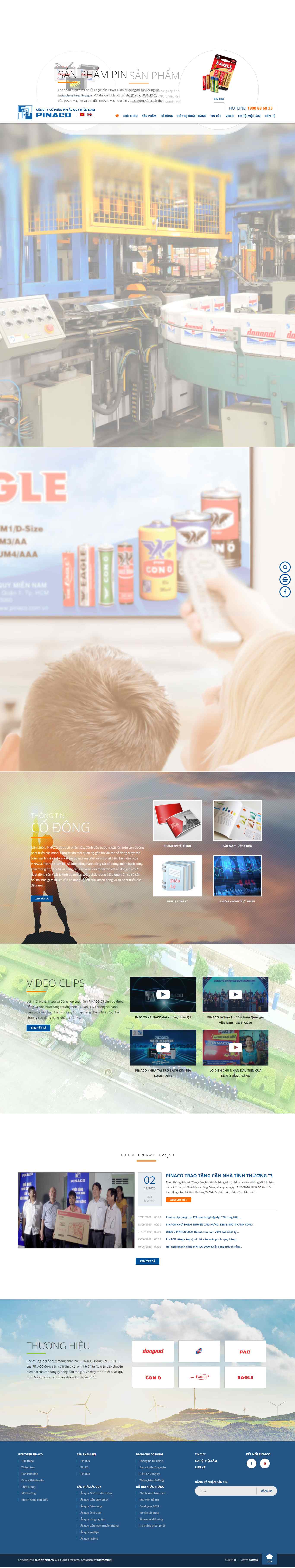 Thiết kế Website web ắc quy ô tô - pinacocomvn
