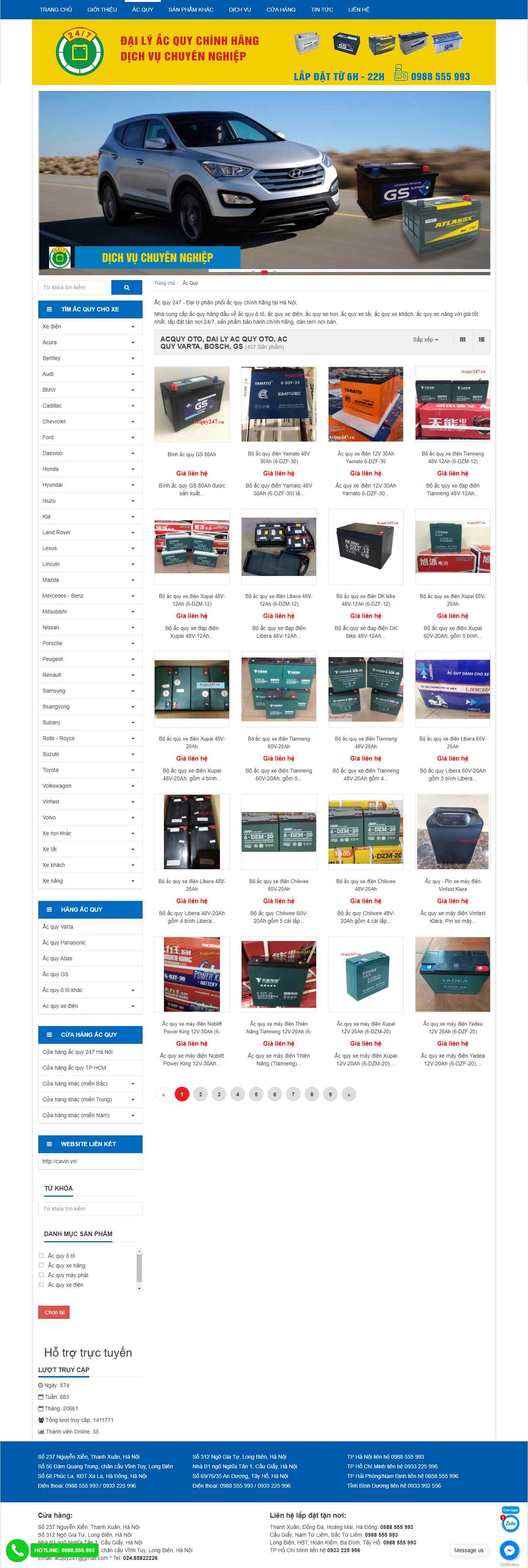 Thiết kế Website Web Nghệ Sĩ Ca sĩ - acquy247vn
